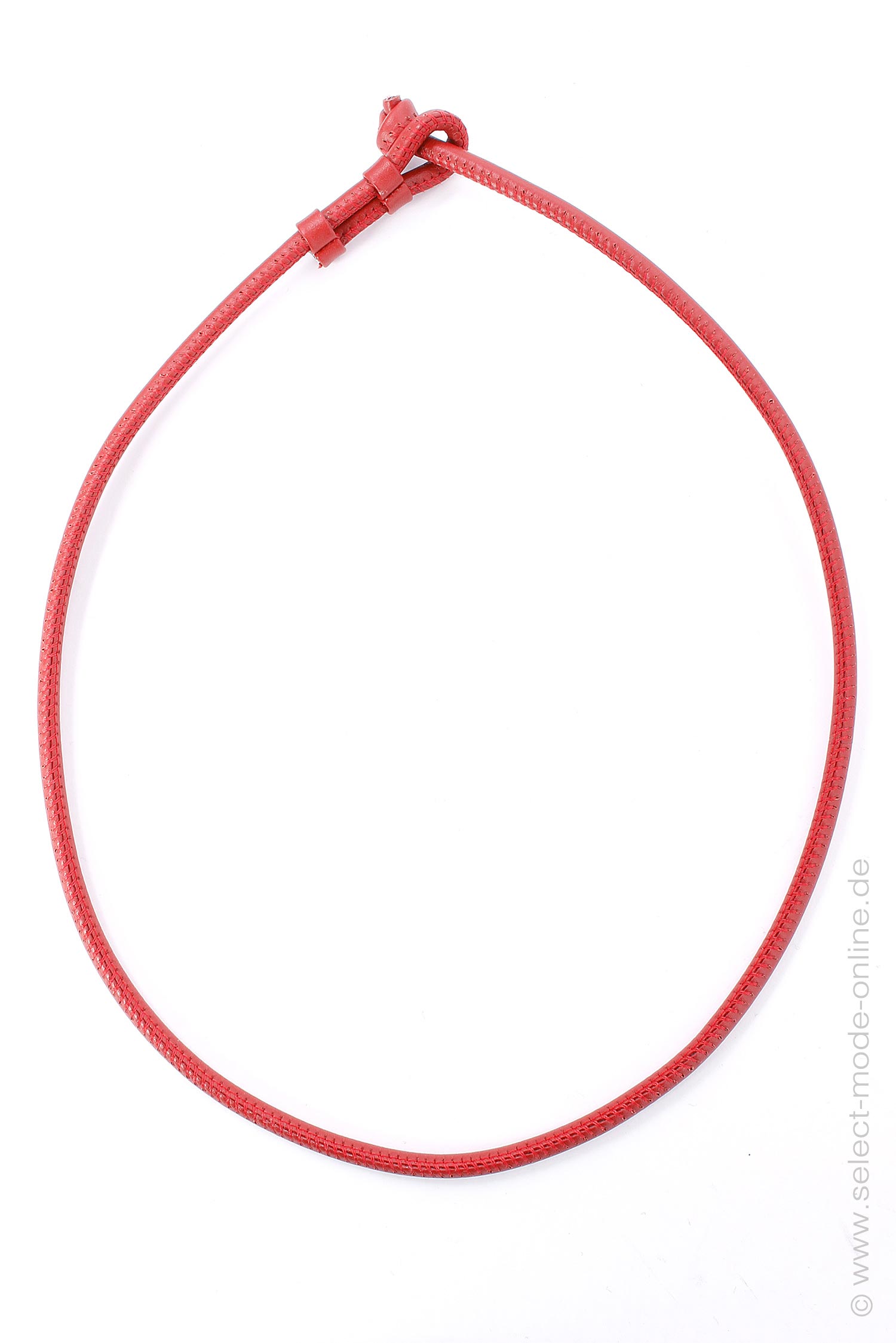 Leather necklace 1 - 60 cm - red  - DG051