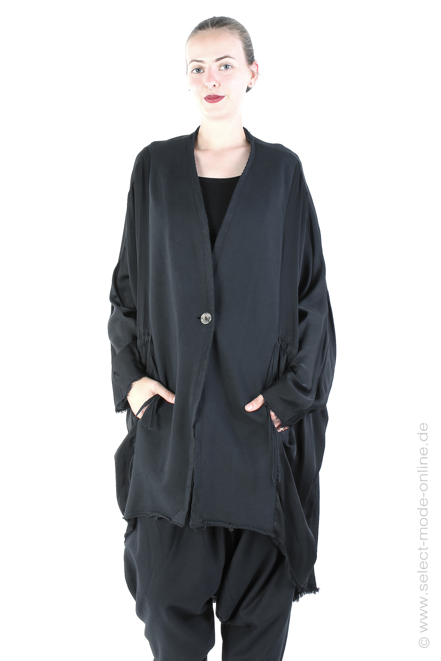 Lange oversize Jacke - Schwarz - SM461