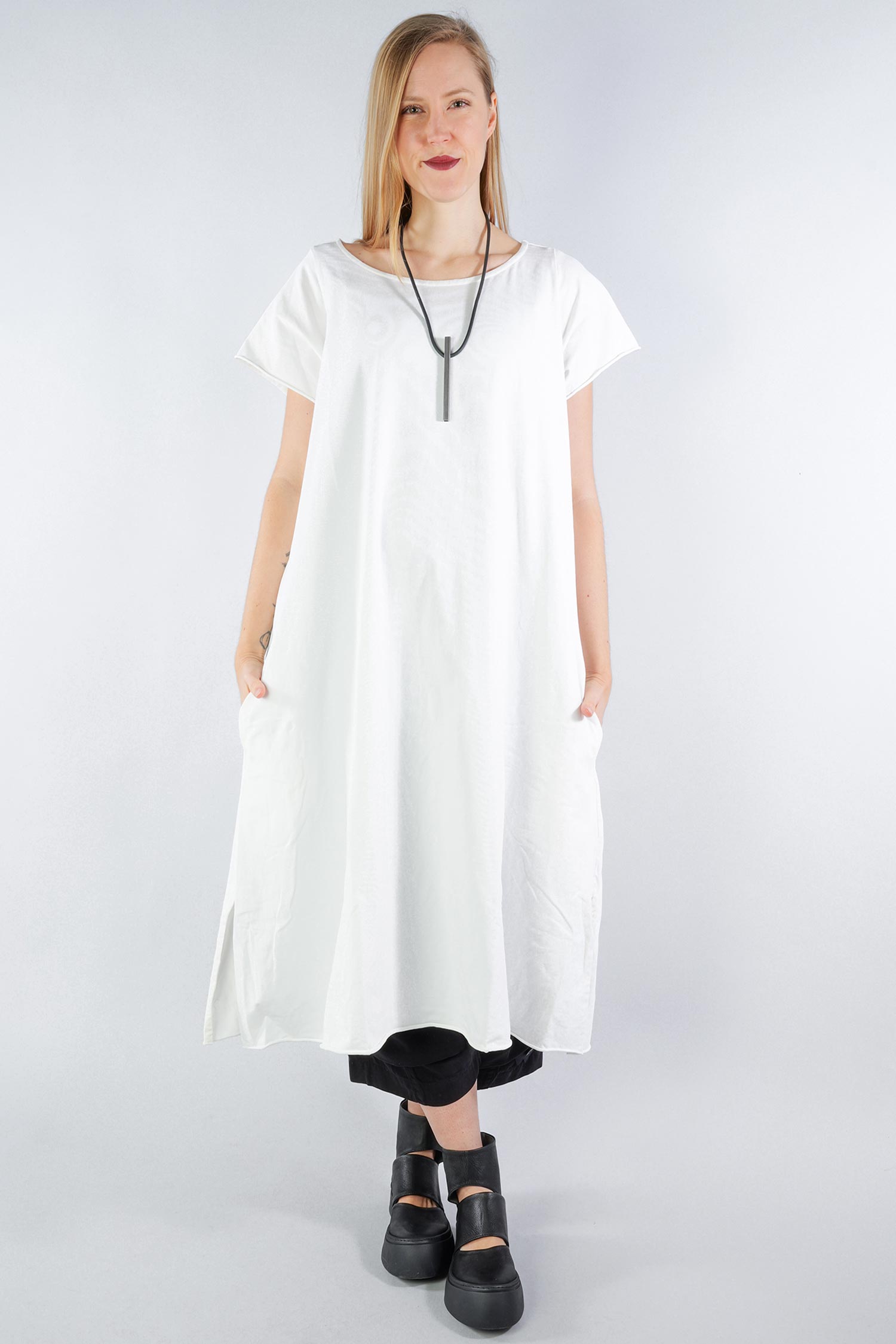 Jersey dress with pockets - Schnee - Dermist