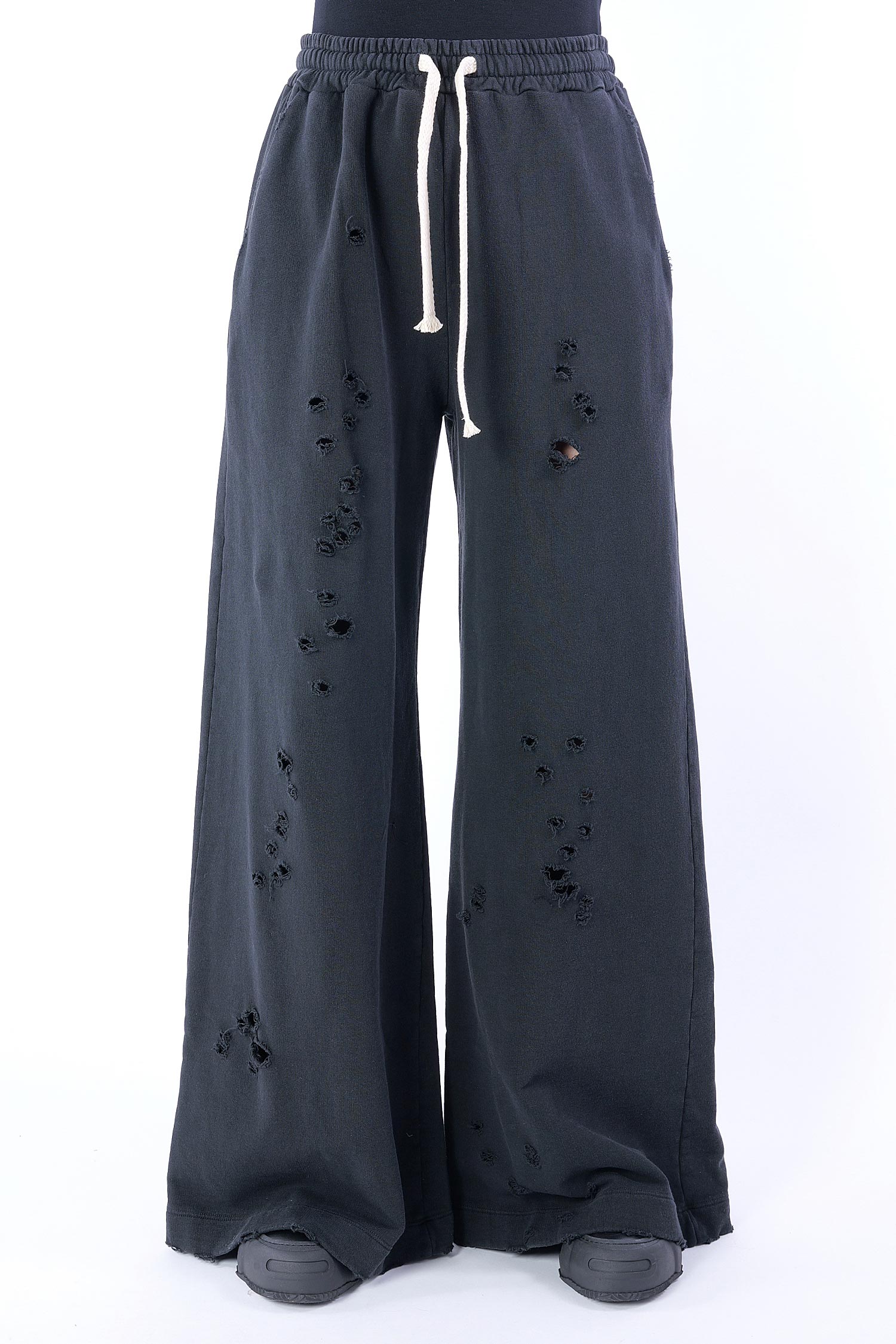 Long pants with cut outs - black - FP110