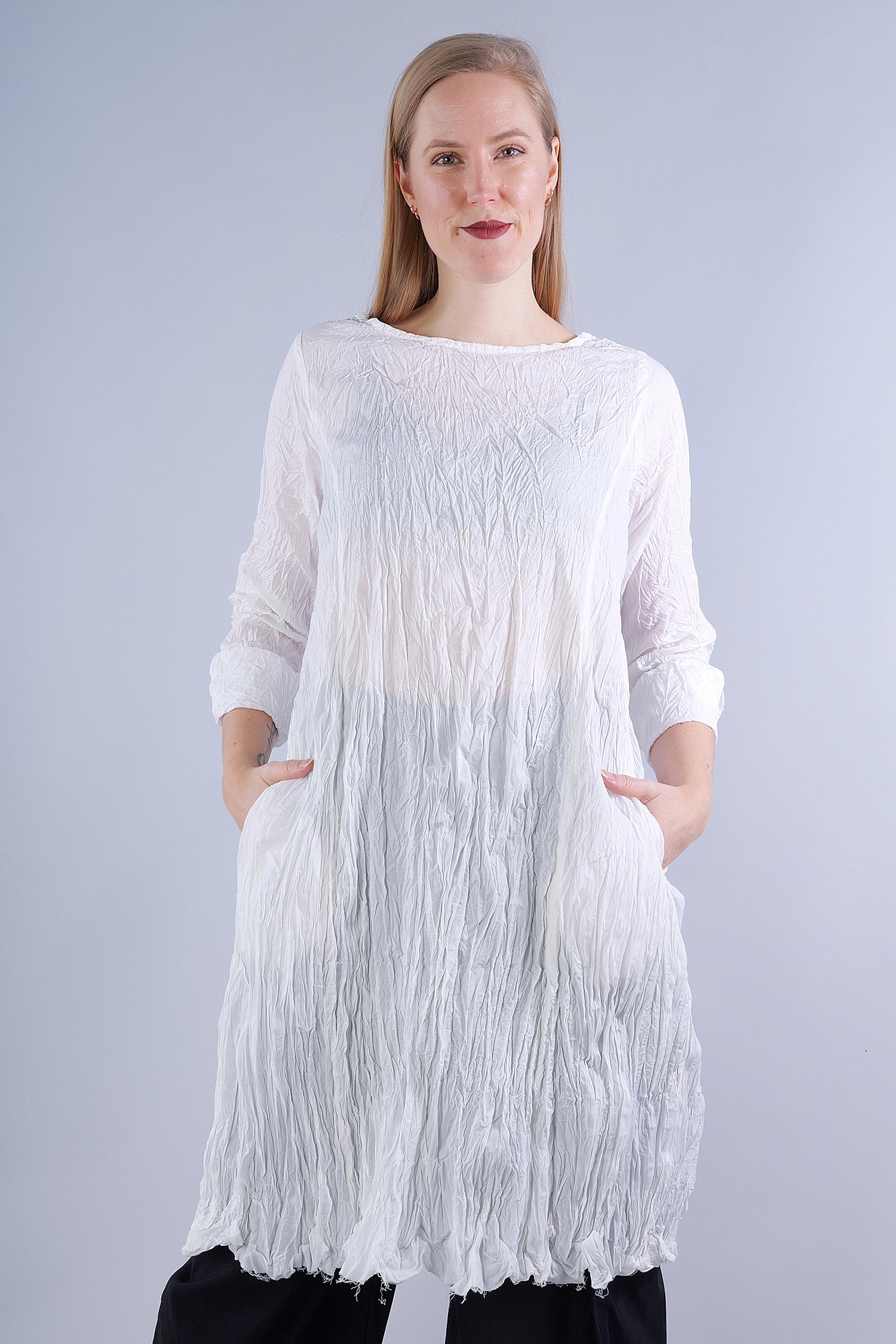 Wrinkled cotton tunic - Schnee - Institat