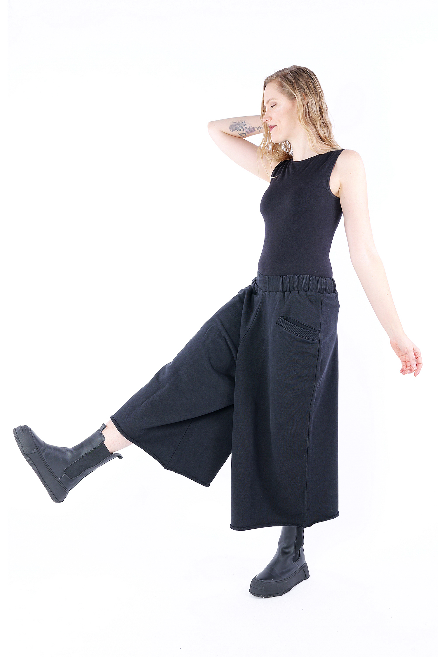 Wide sweat pants - black - SA1087