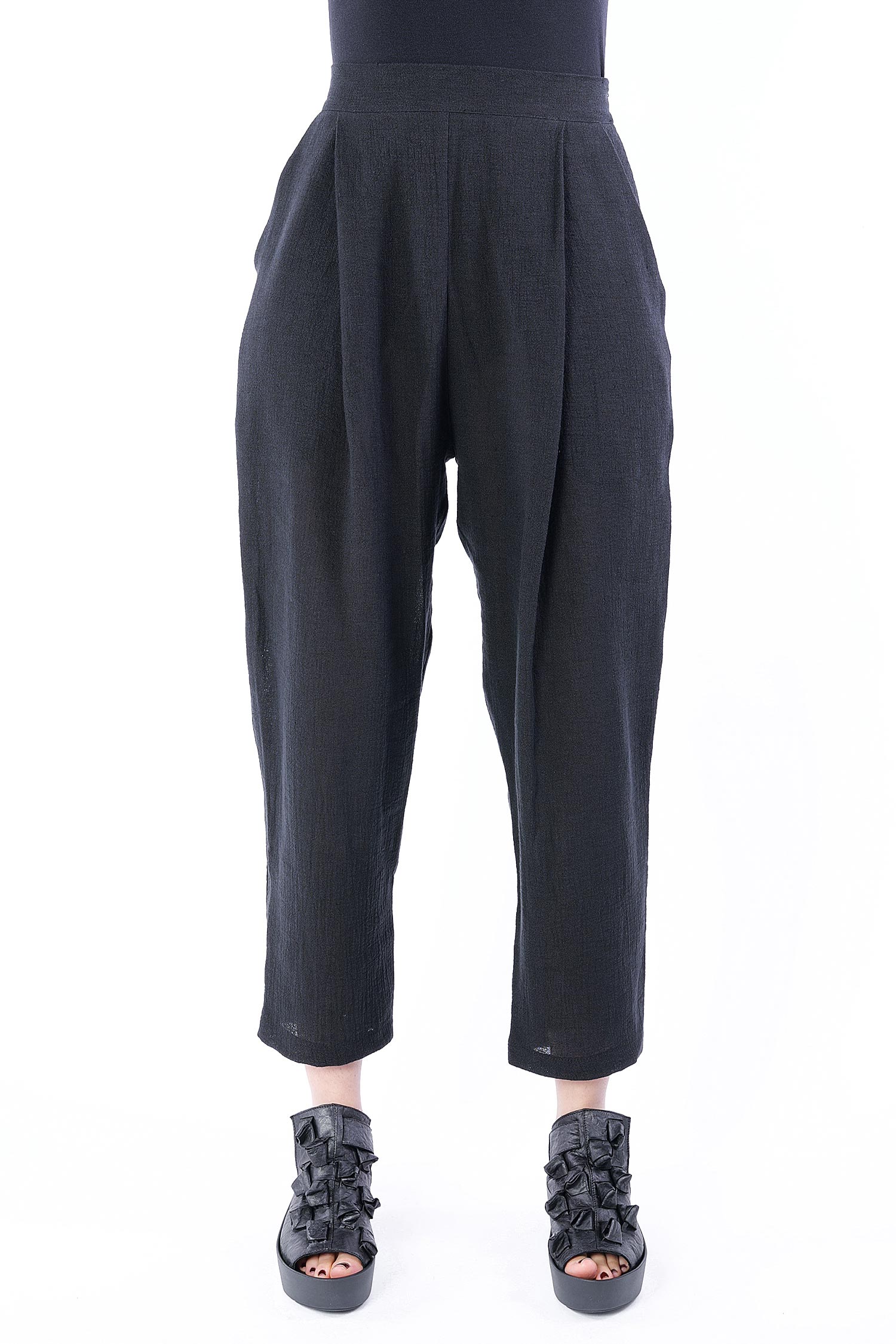 Linen pants - black - S25-41