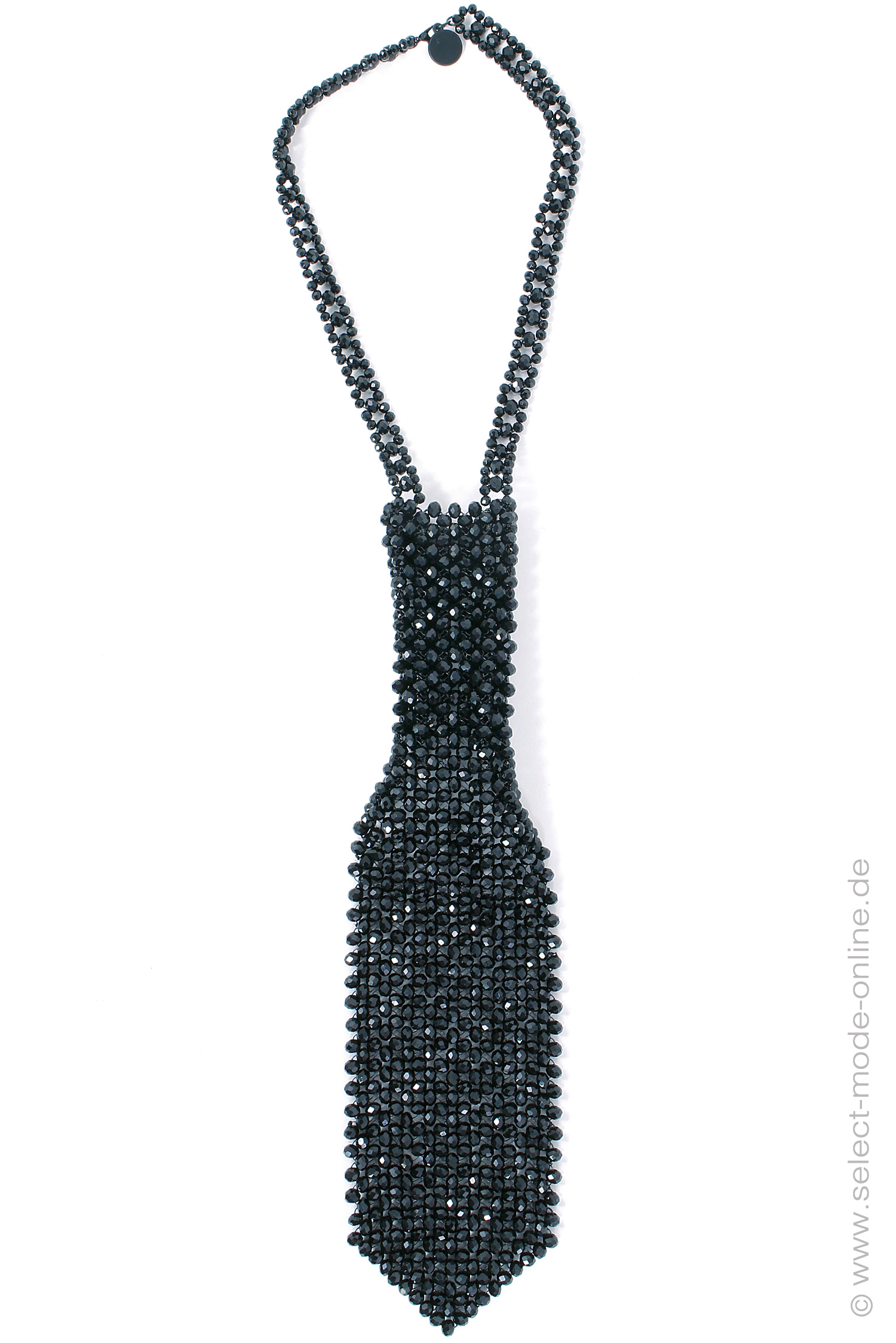 Tie with glass beads - Black - 1563