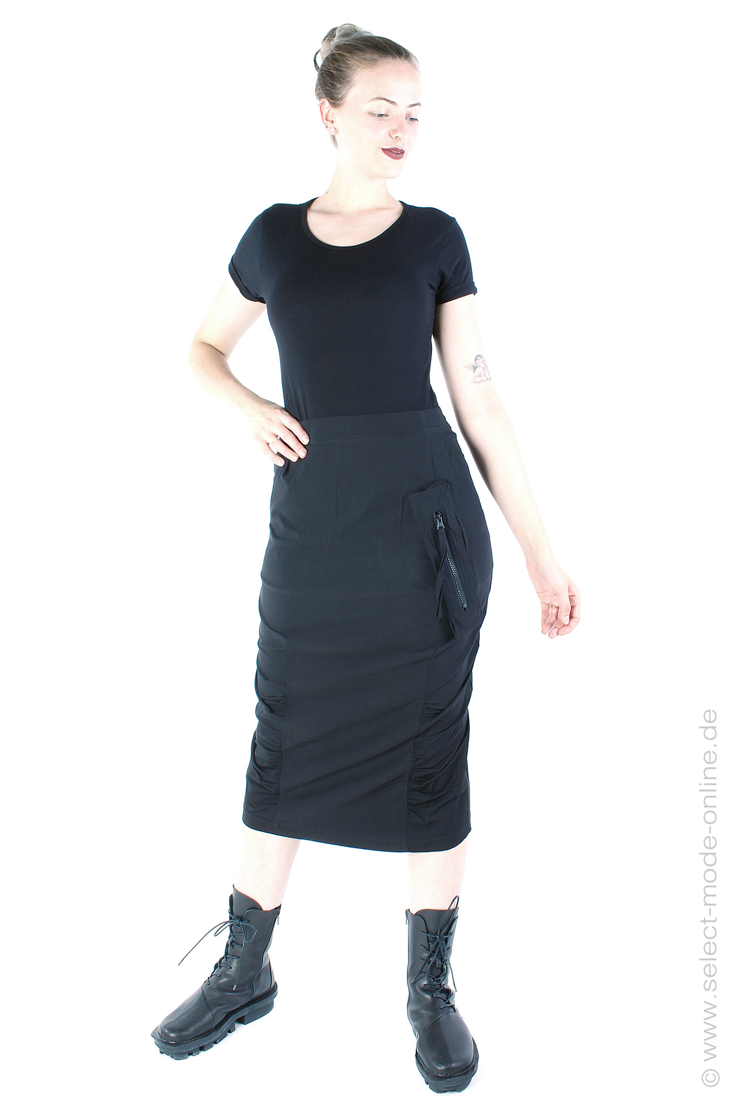 Narrow stretch skirt - Black - 2243220303