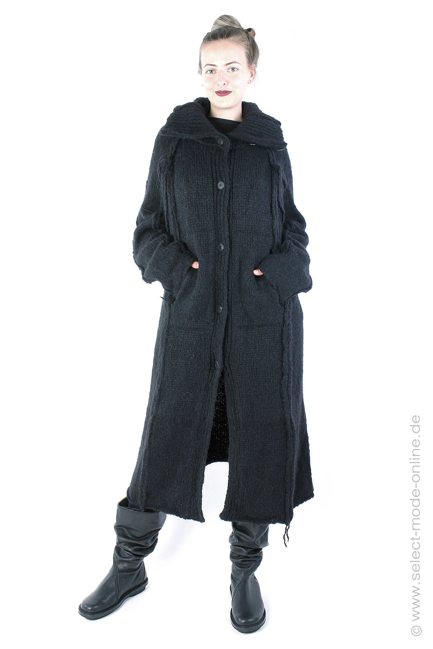 Knit coat - Black - MERLINN