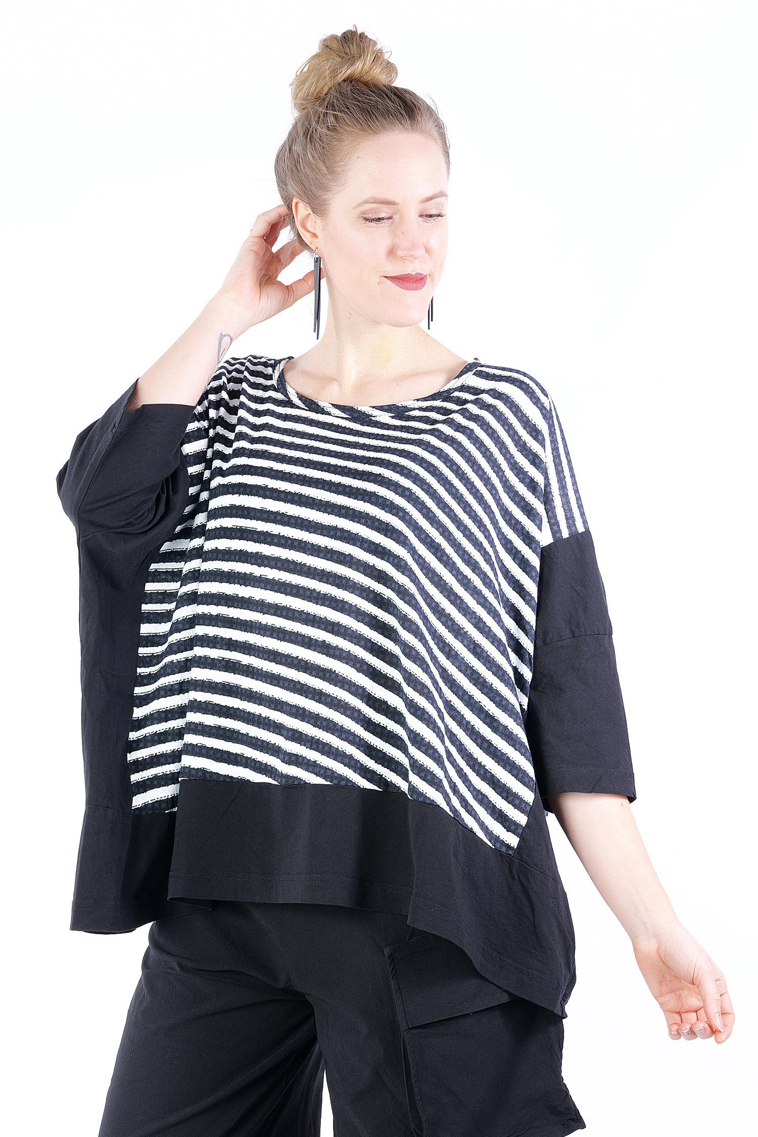 Striped T-shirt - 1253370508 - black print