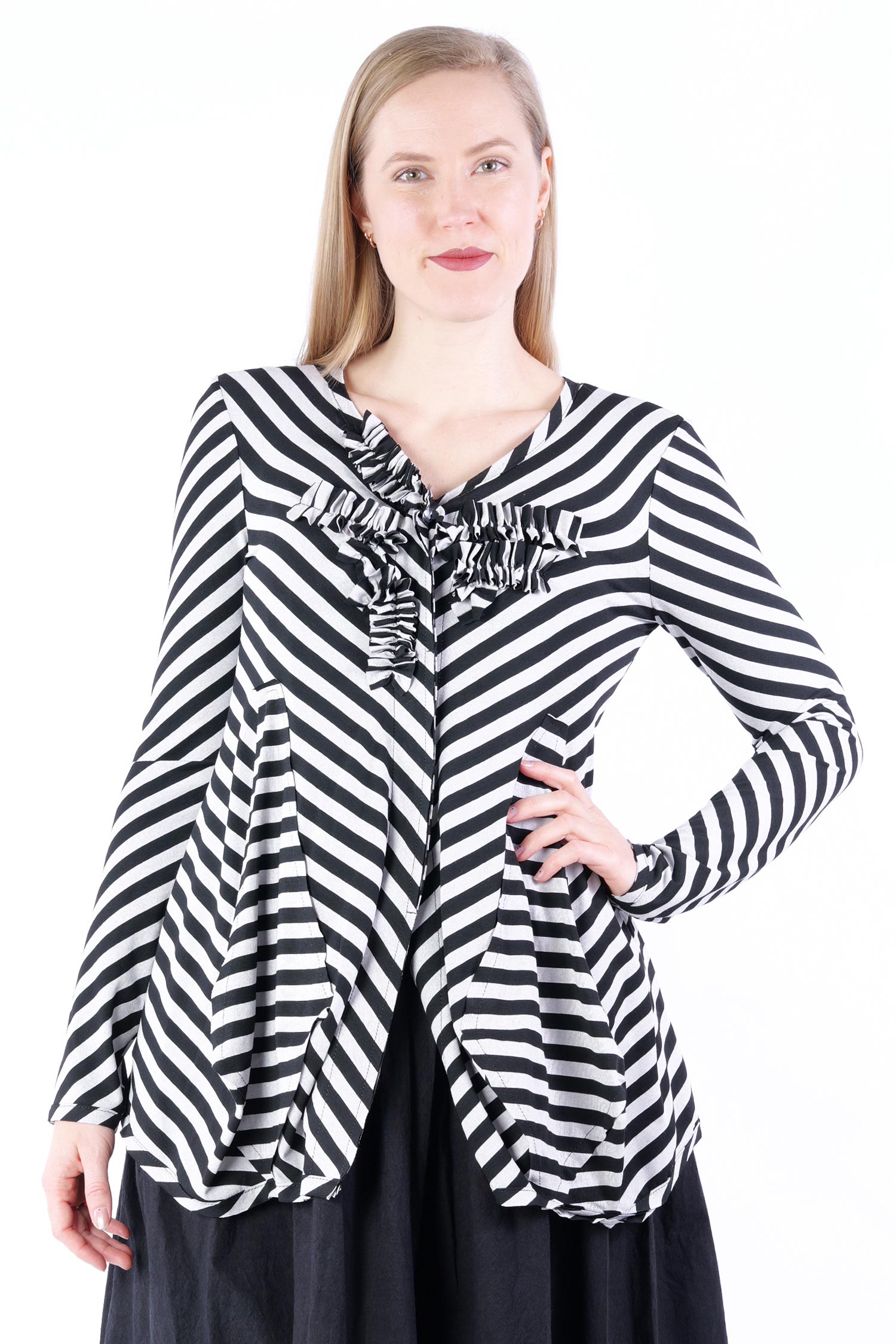 Striped jacket - Grey/Black - 5249