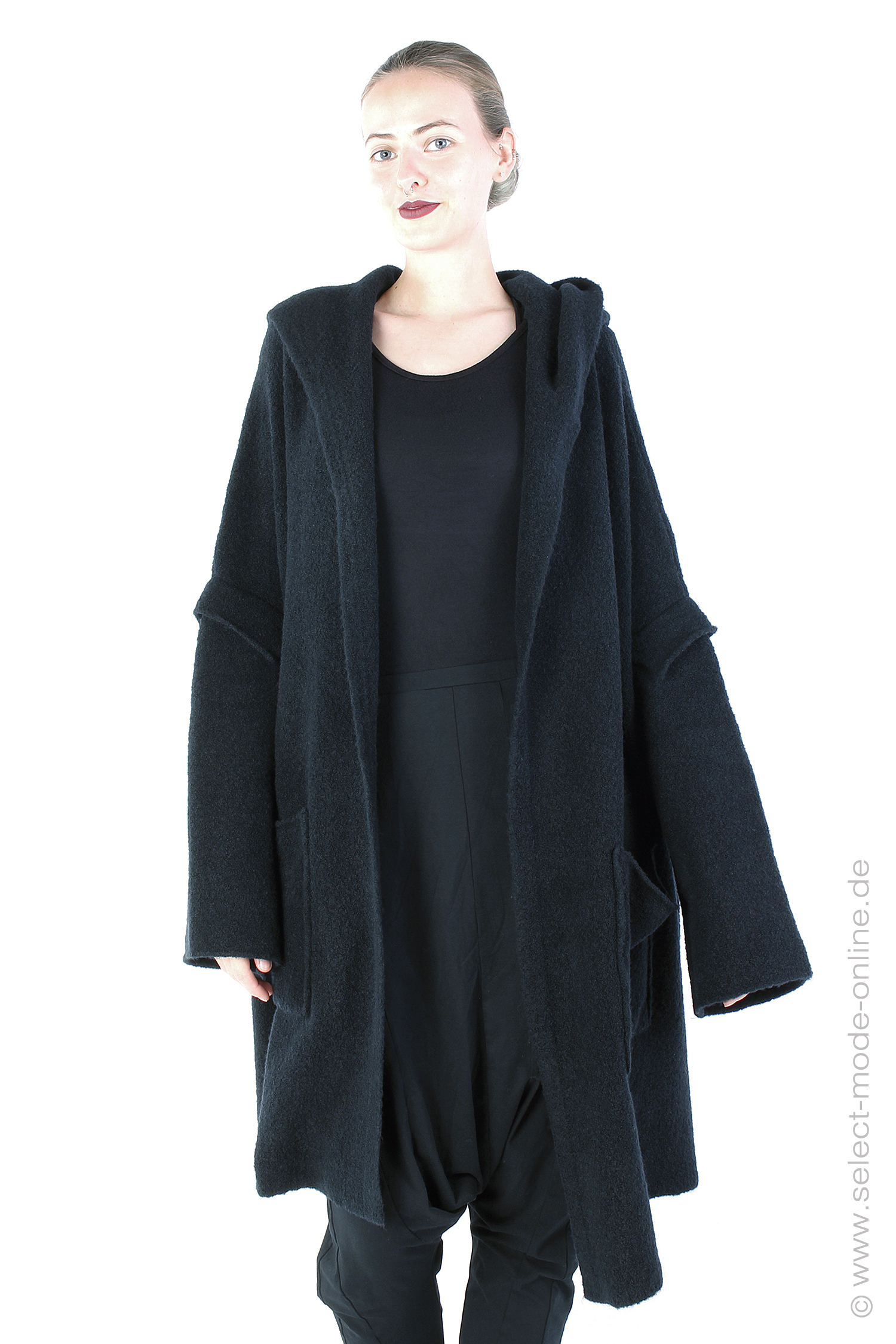 Grobstrick Cardigan - Schwarz - I25.2159.LV