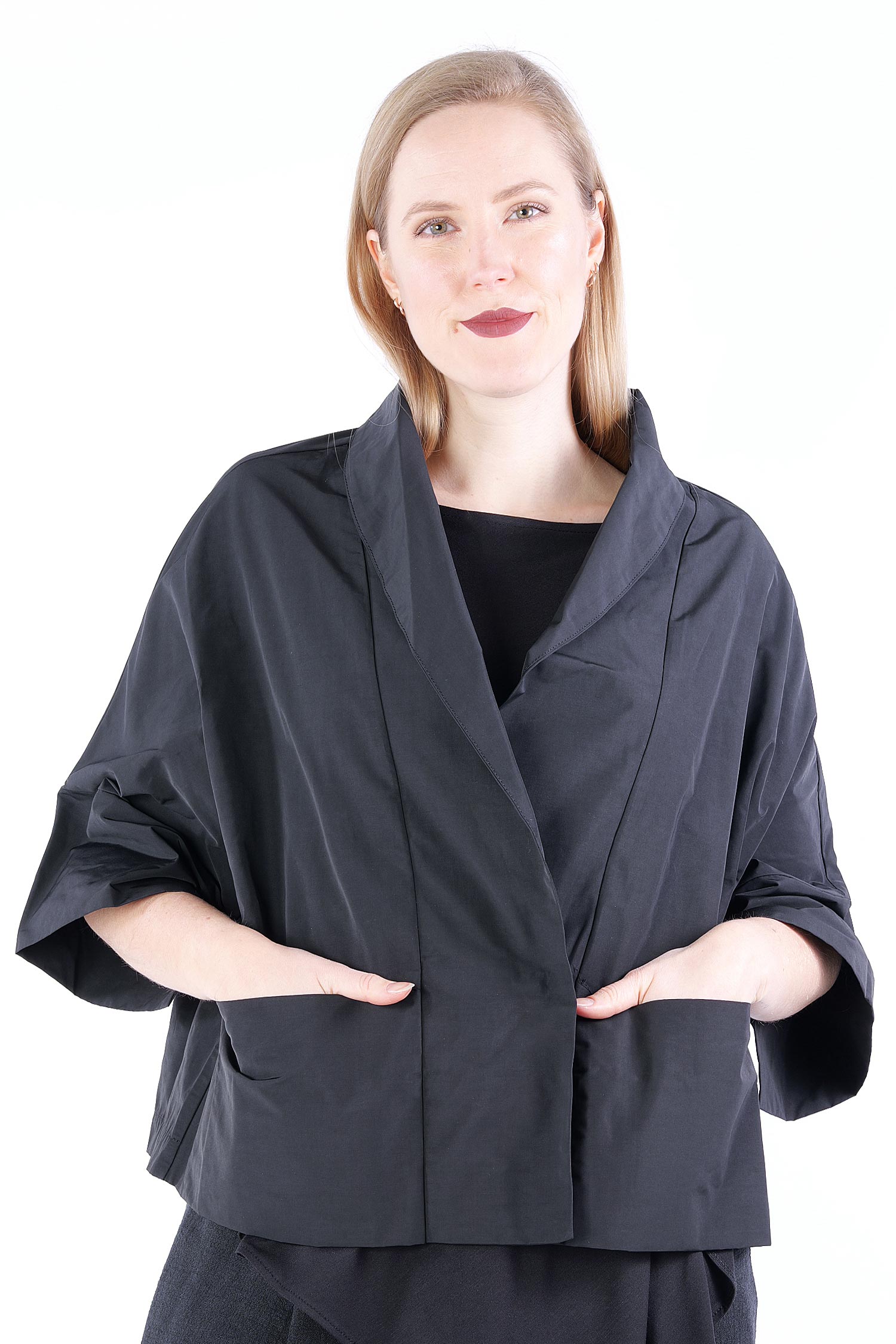 Oversize coat - black - S25-18