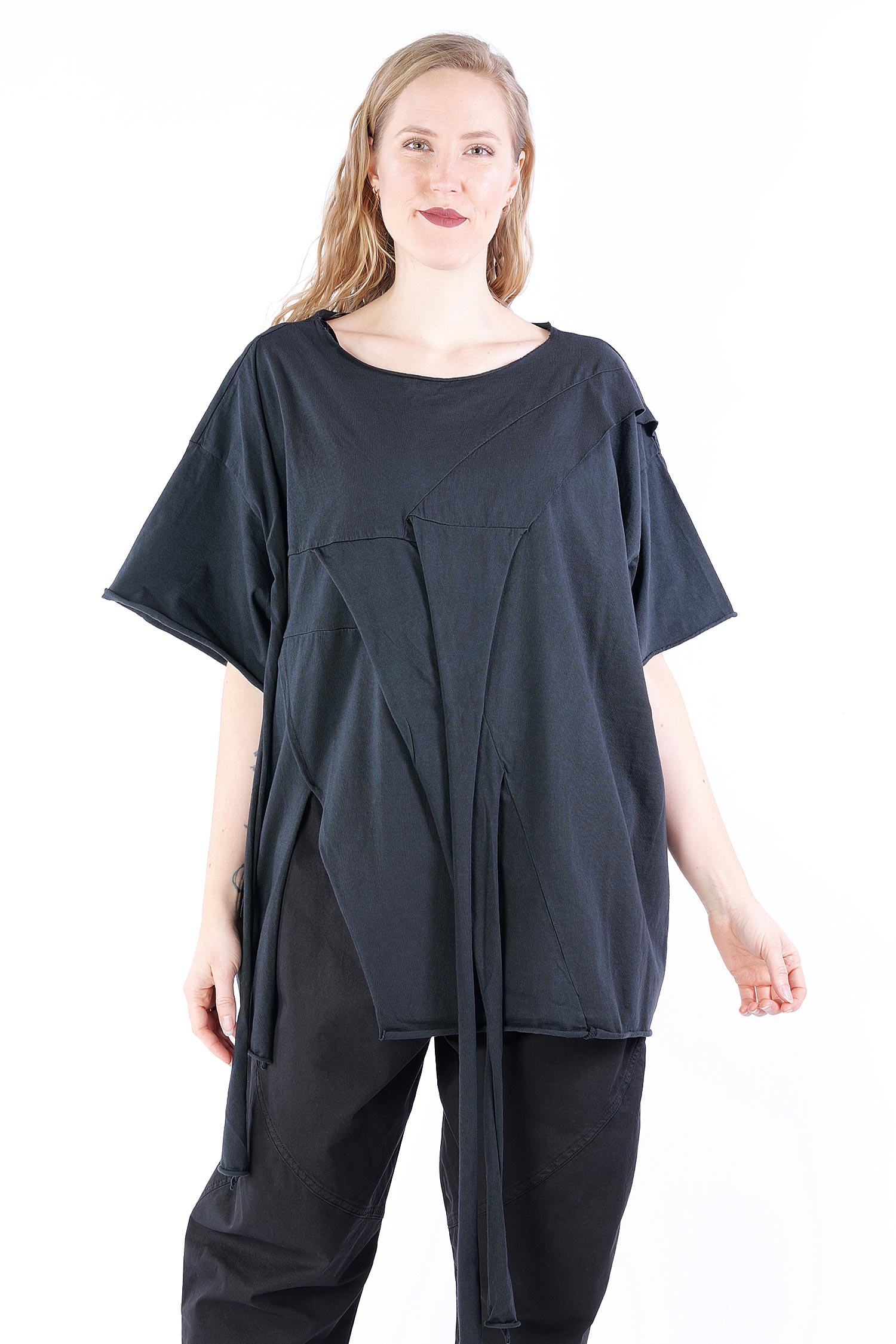 Detailed T-shirt - Black - V25.3816