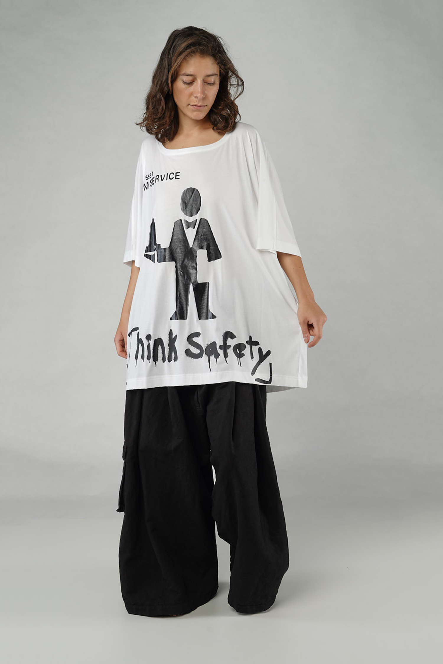 Oversize T-shirt - black/black print - 1252300903