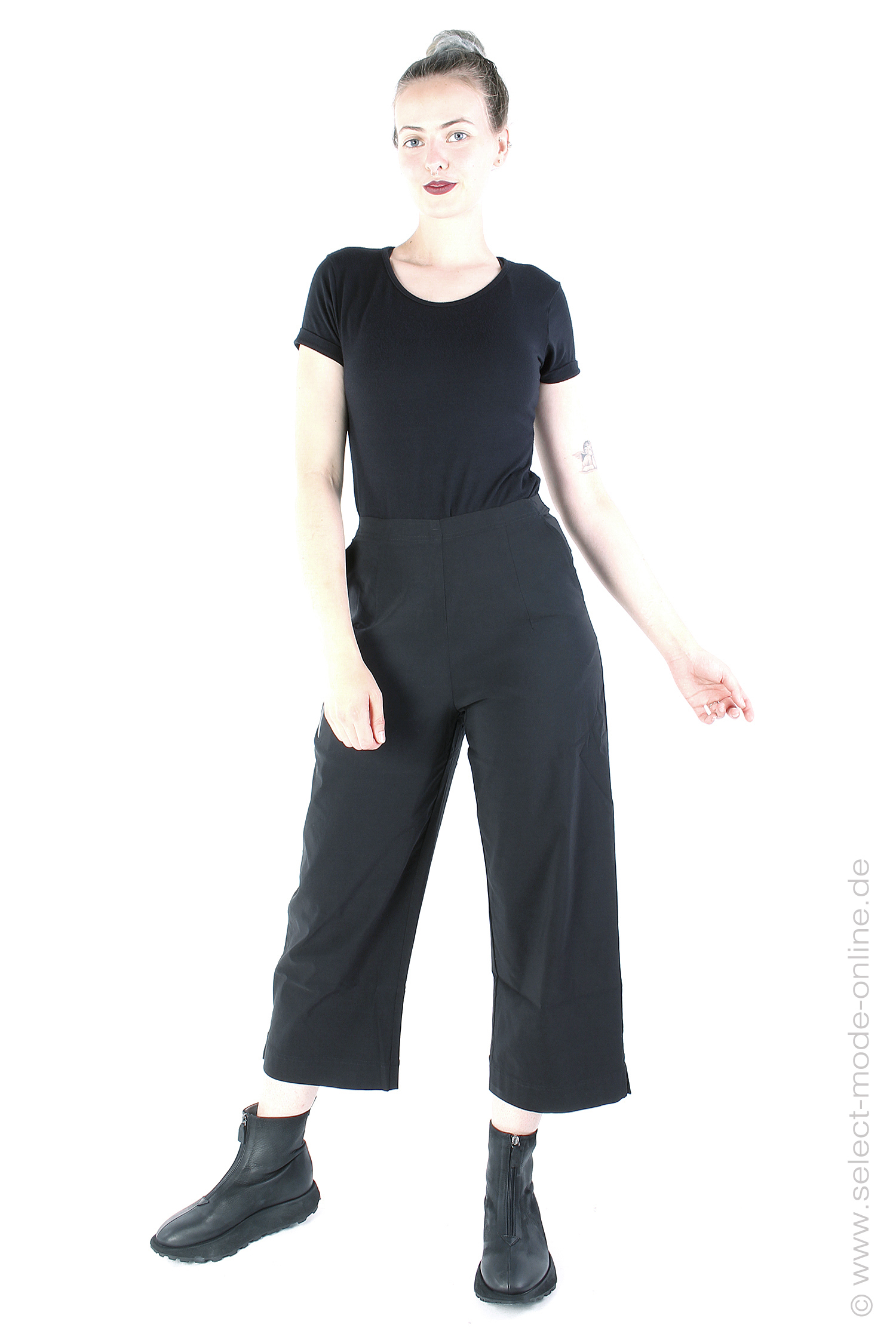 Wide stretch pants - Black - 2243440123