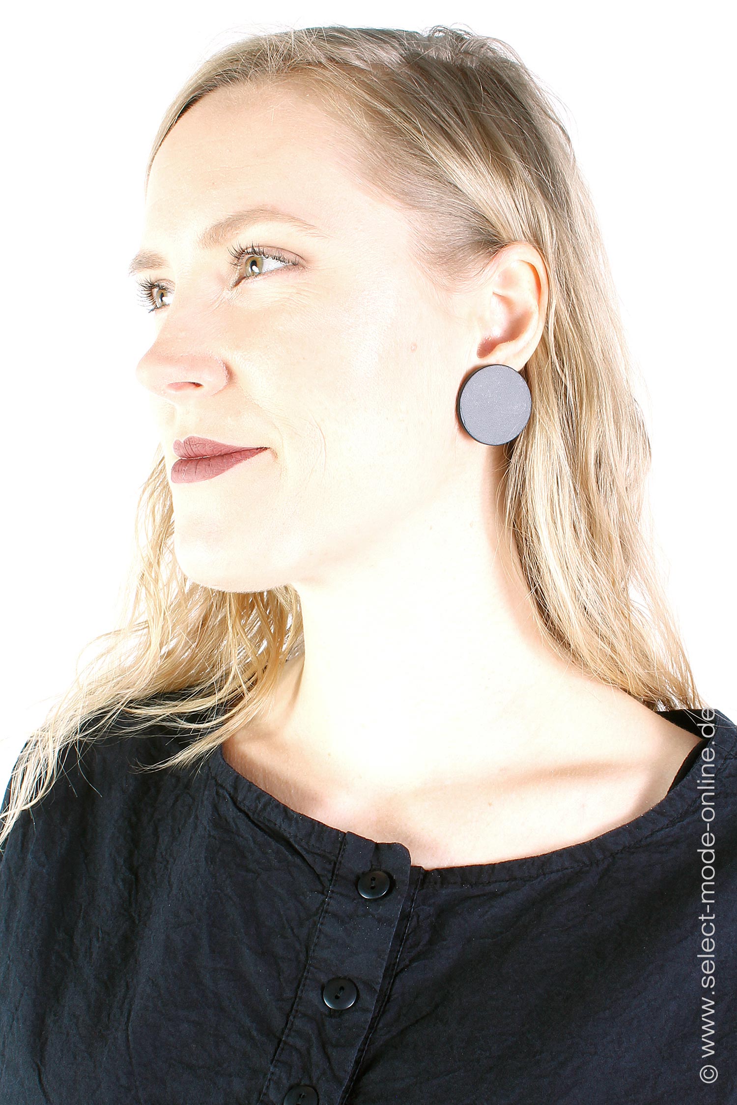 Runde Ohrringe - Polkadot P_XS_Earrings - Schwarz