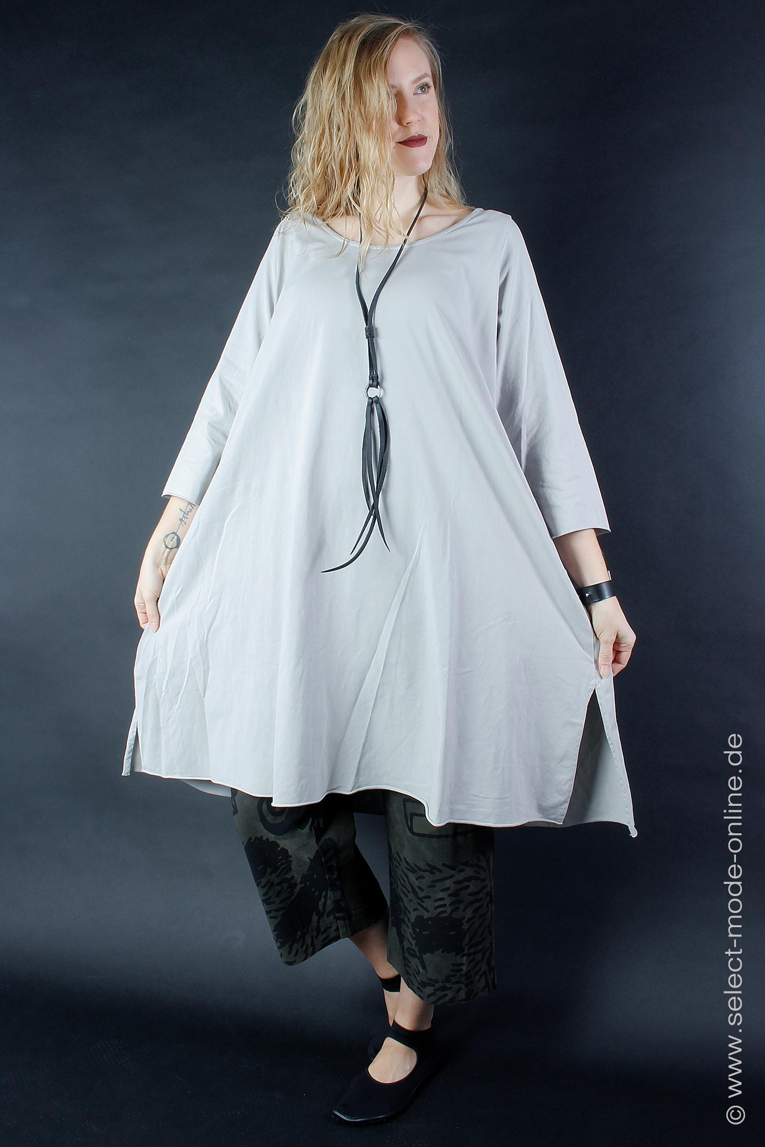 A-line tunic - Kiesel - Präunrein