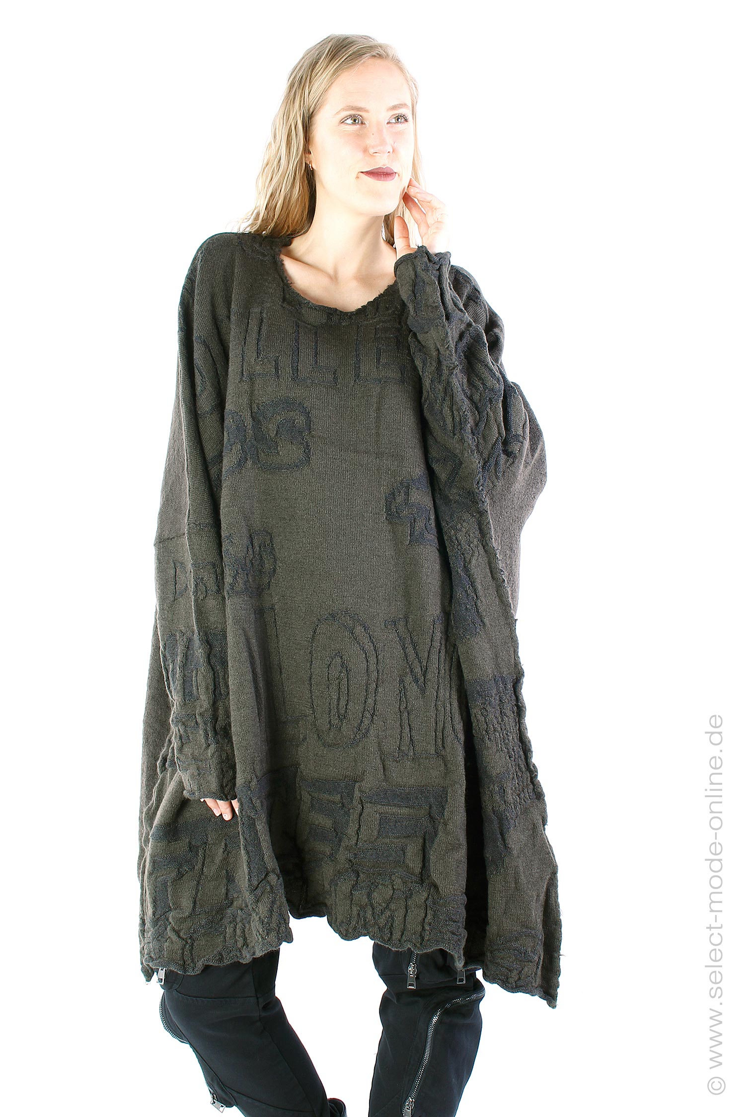 Virgin wool tunic - Jungle jacquard - 2243897003