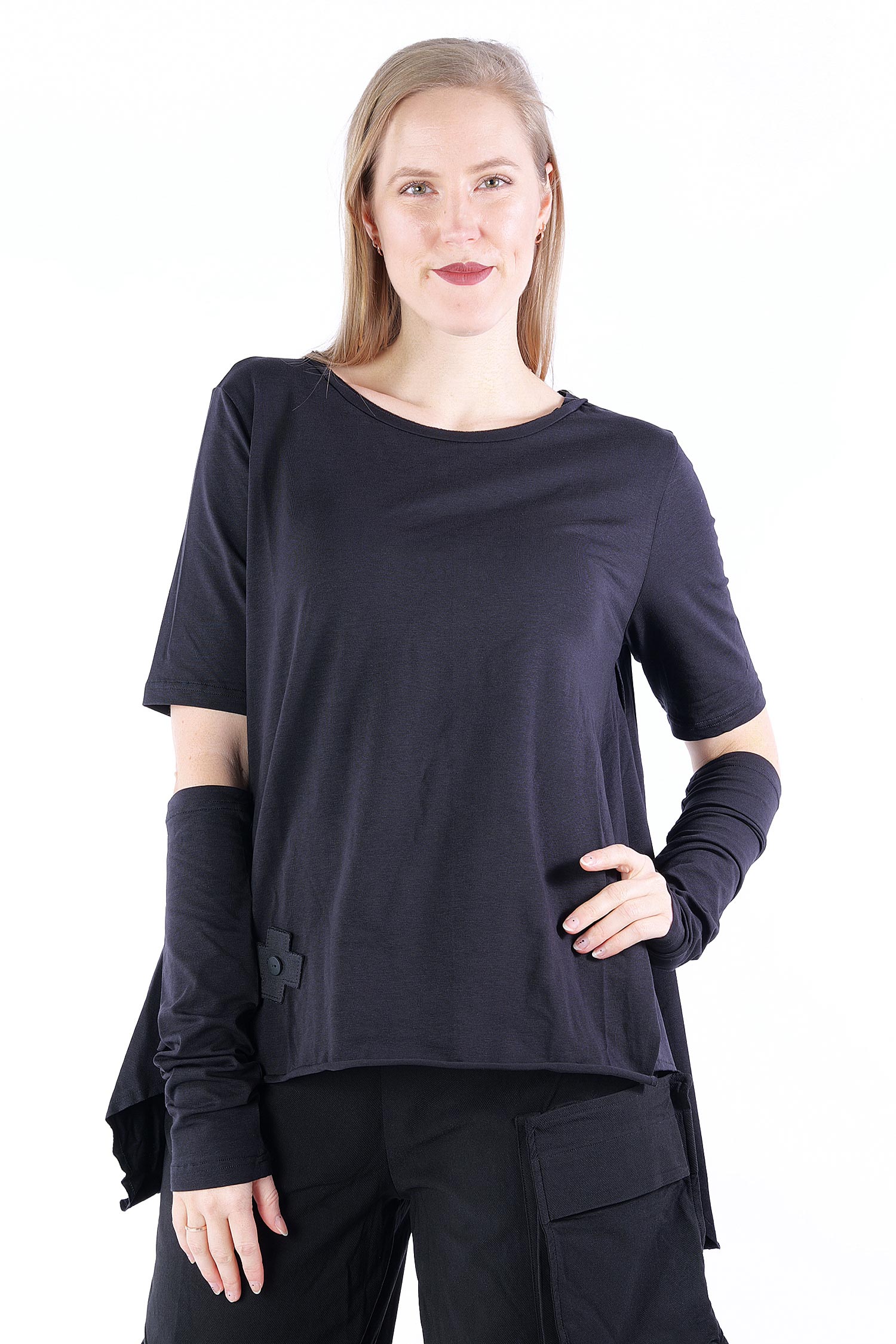 A-line T-shirt - Black - 5014