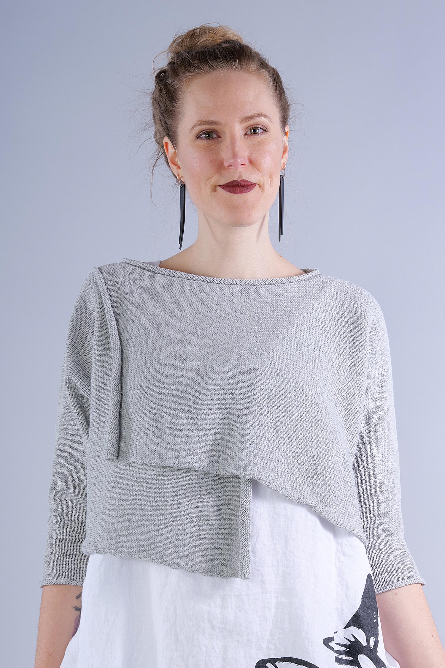 Grobstrick Pullover - 1253720710 - Grau