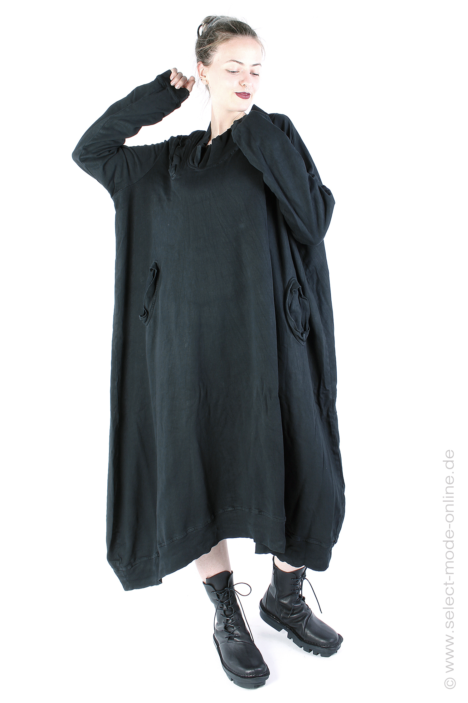 Oversize Sweatkleid - Black - 2242270909