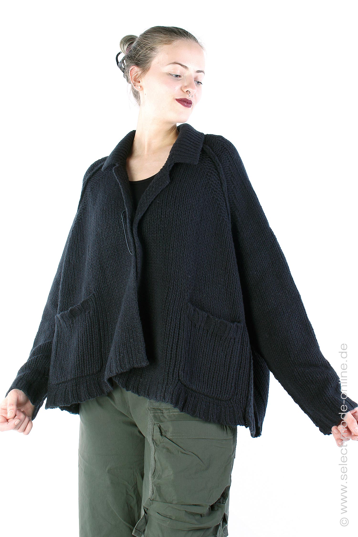 Knit jacket - Black - 2241457105