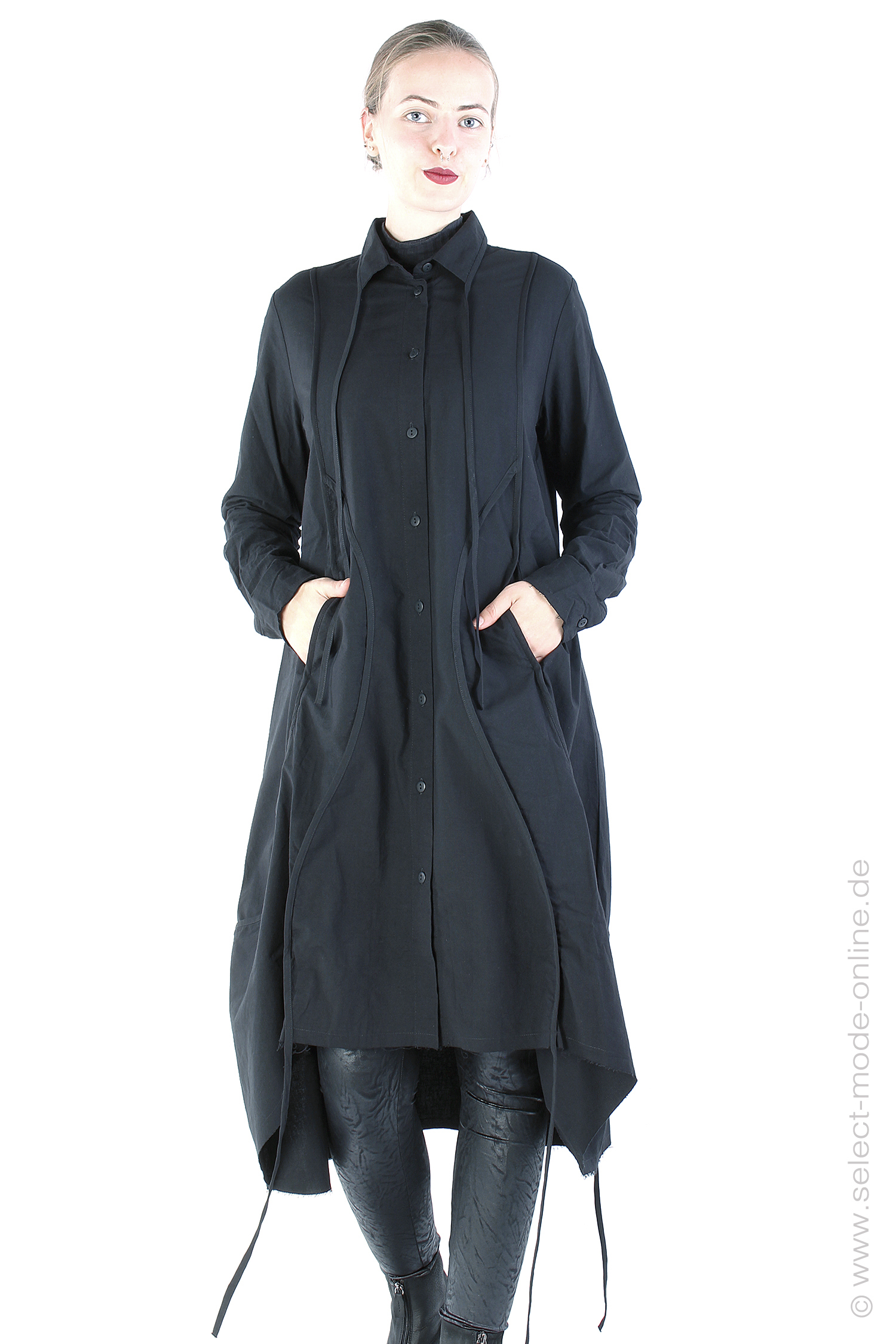 Tulpiges Blusen-Kleid - Schwarz - MORMOONA