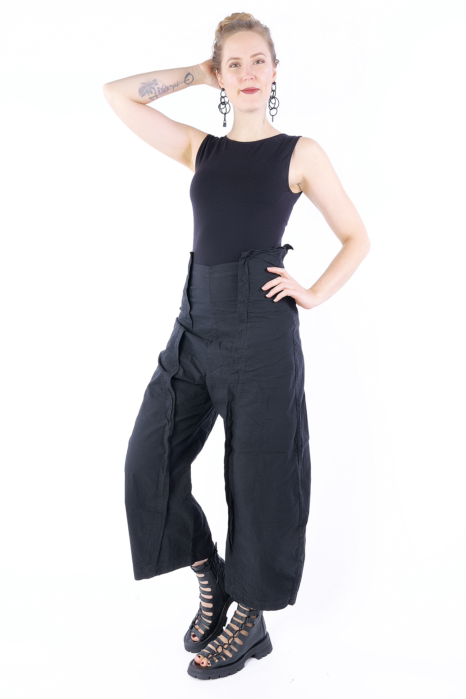 Tulpige Stretchhose - Schwarz - 1252240109