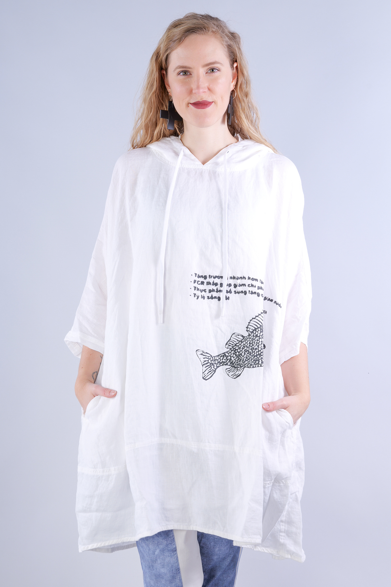 Leinen Tunika - 1253240903 - white print