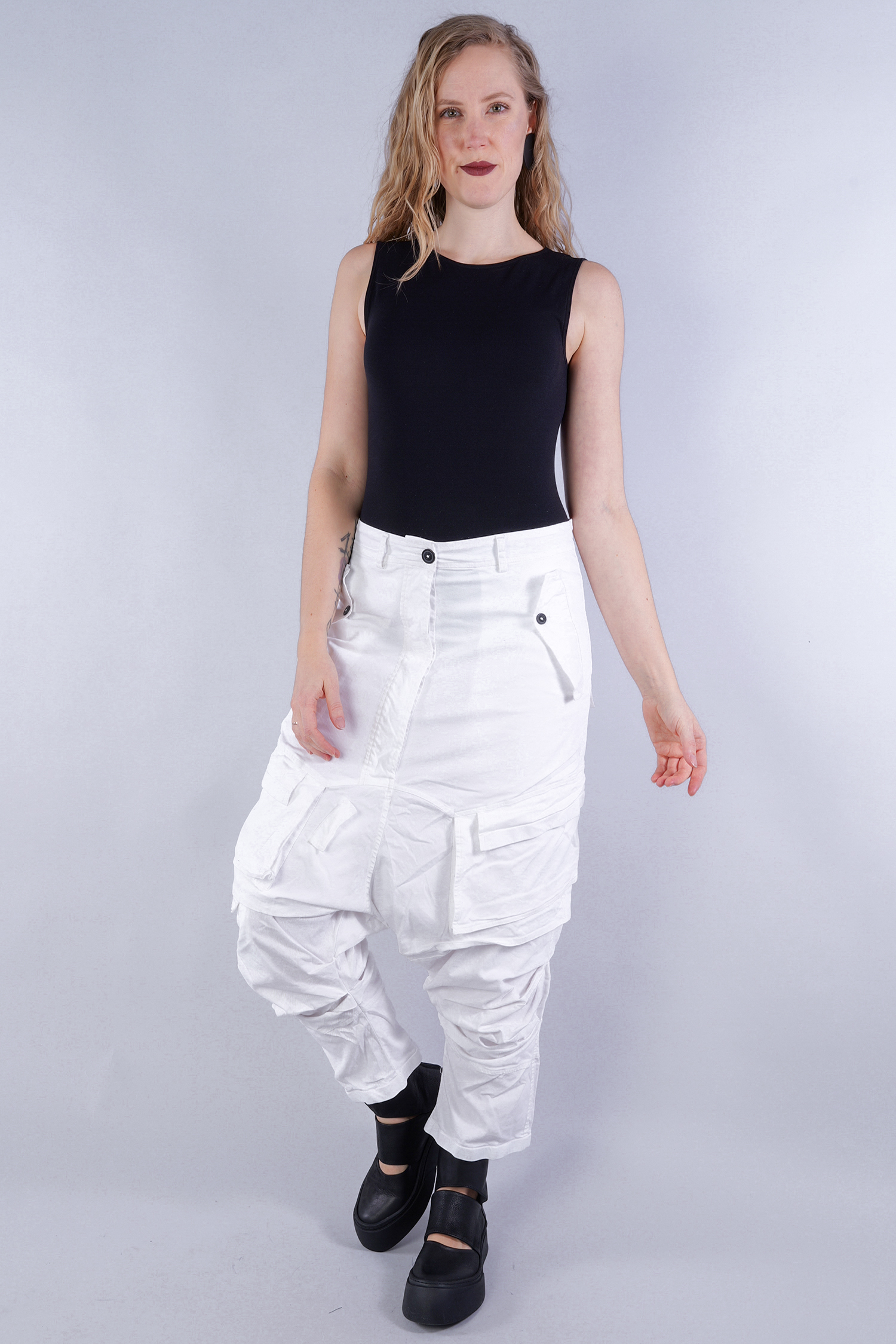 Pants with pleats - semi bleach - 1252600101