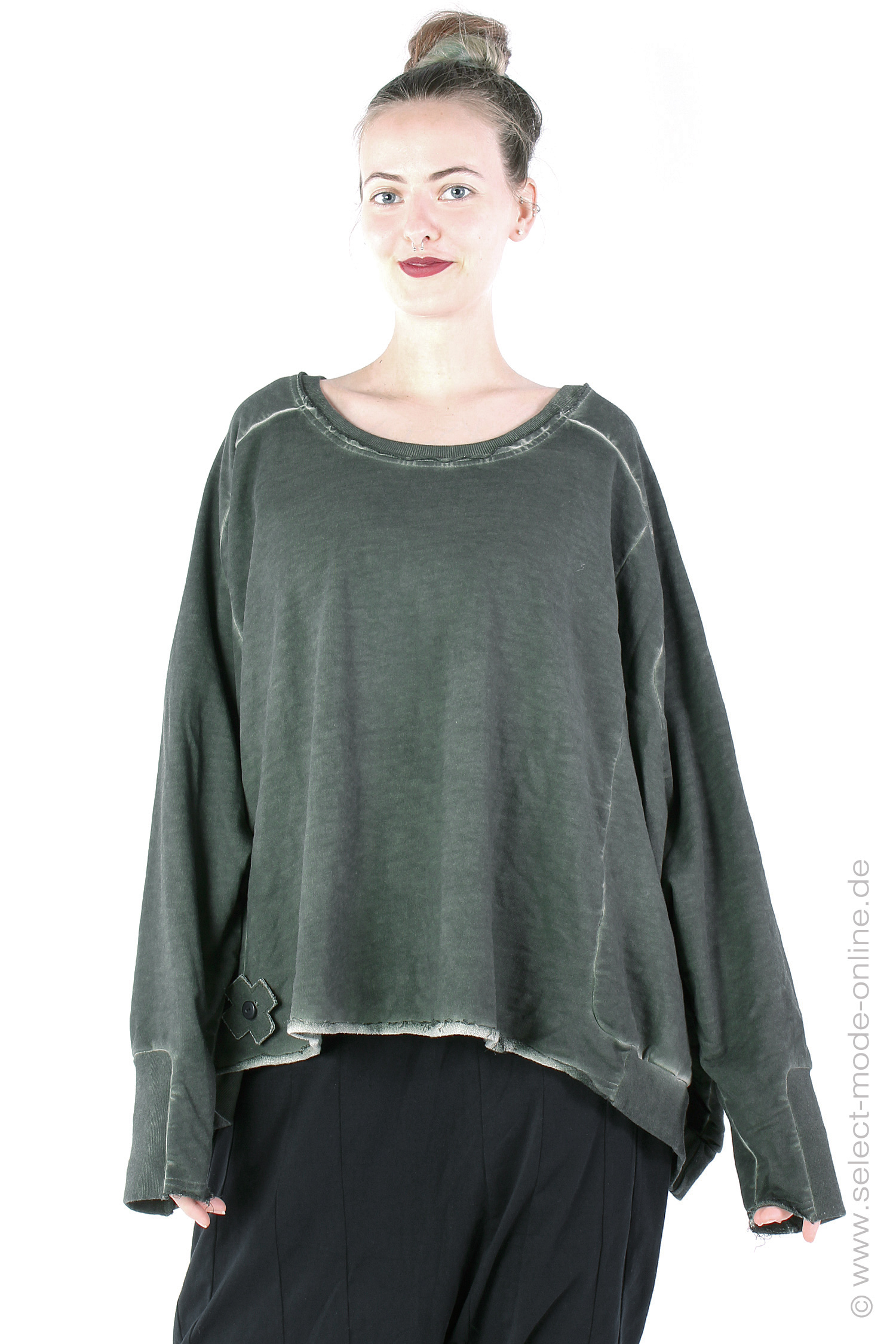 Oversize Pullover - Oliv - 2080