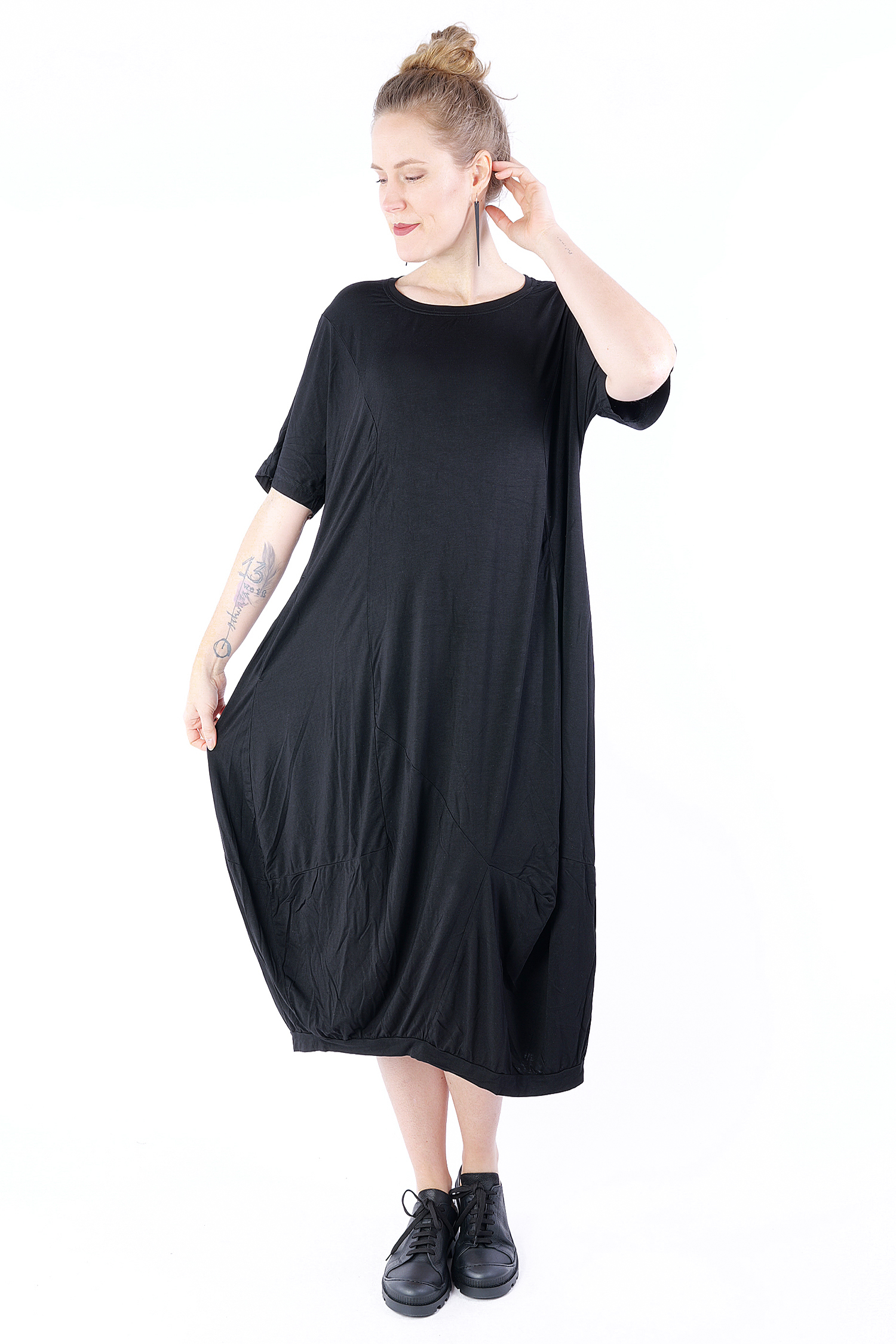 Long jersey dress - black - 1251700901