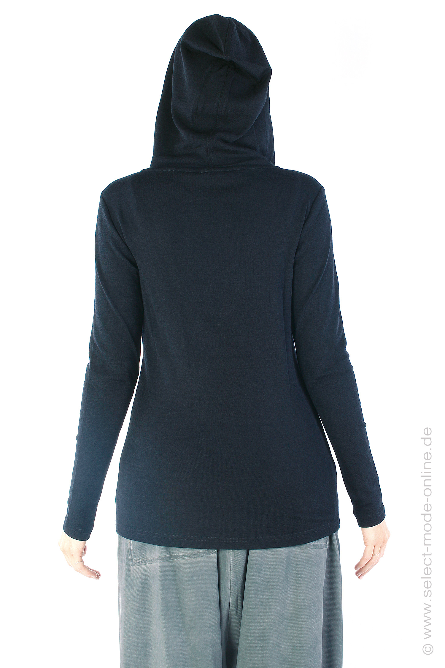 Merino hoodie - Black - 4031