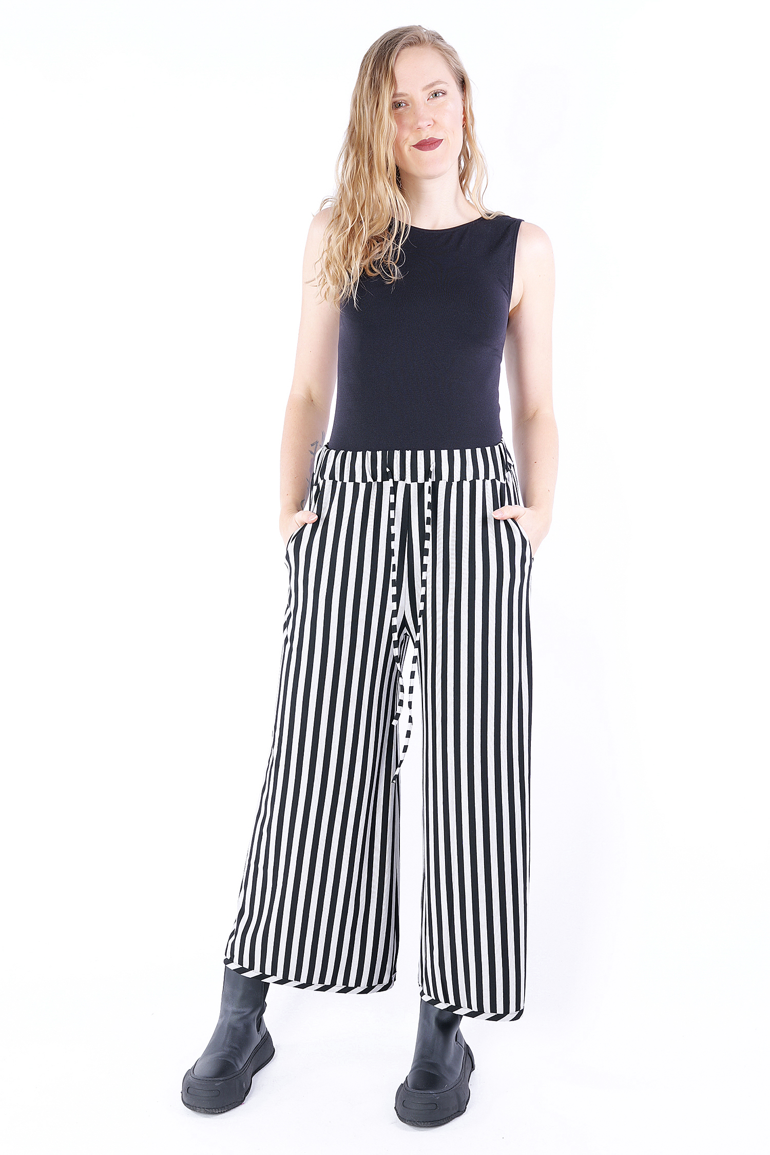 Culotte Jerseyhose - Grey/Black Stripes - 5254