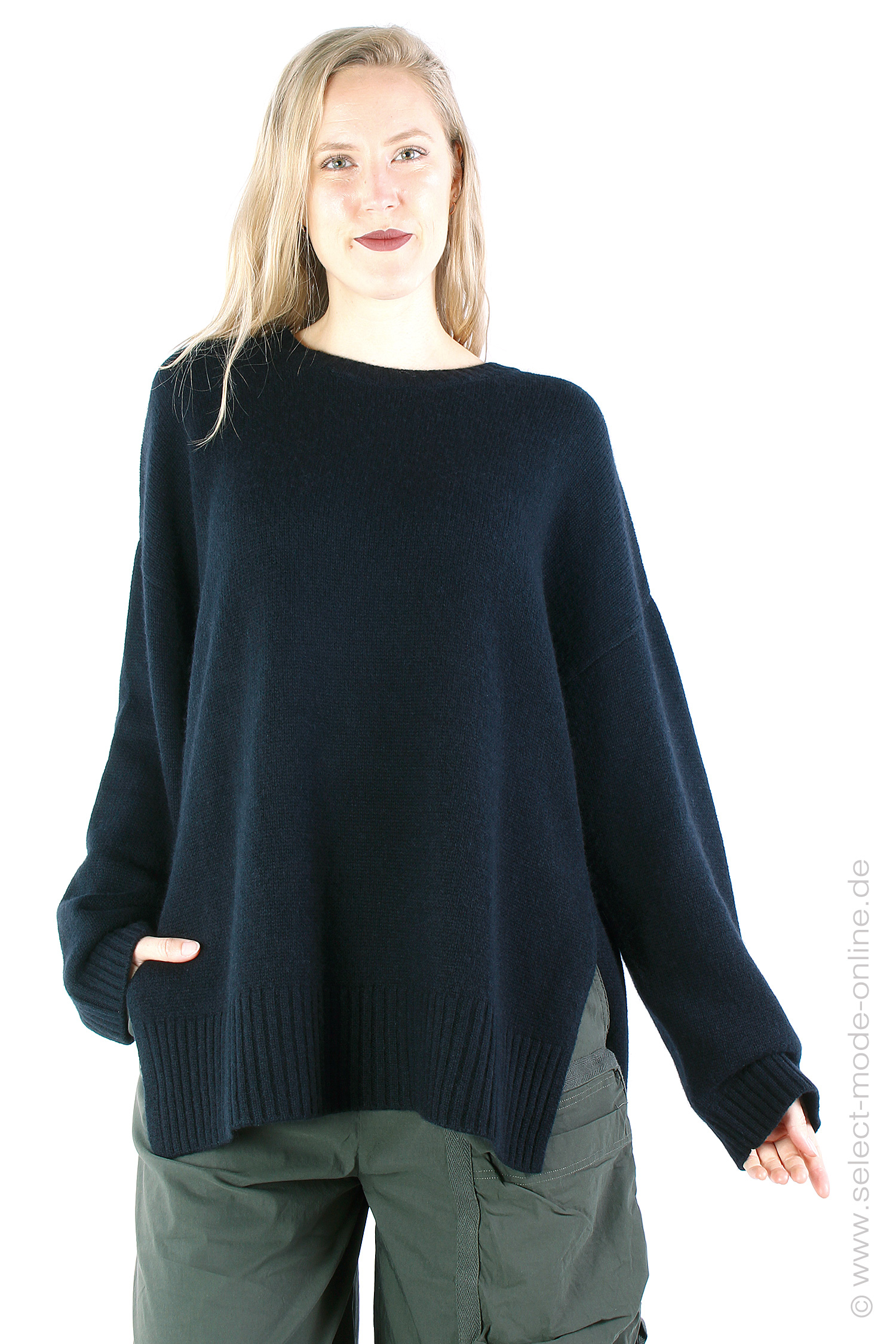 Oversize cashmere pullover - Black - 24116