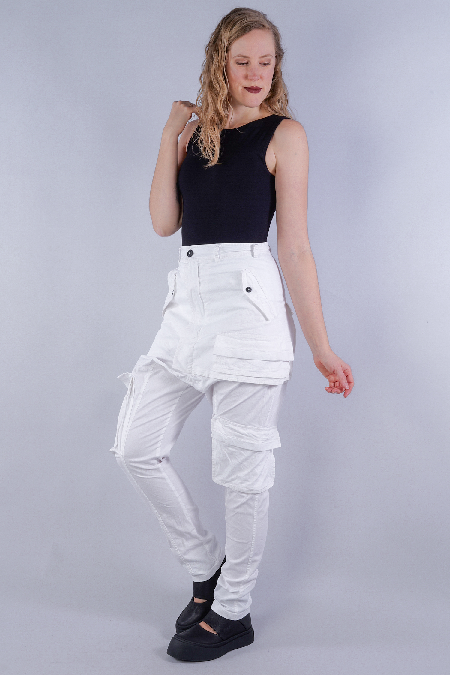 Low crotch pants - semi bleach - 1252600105