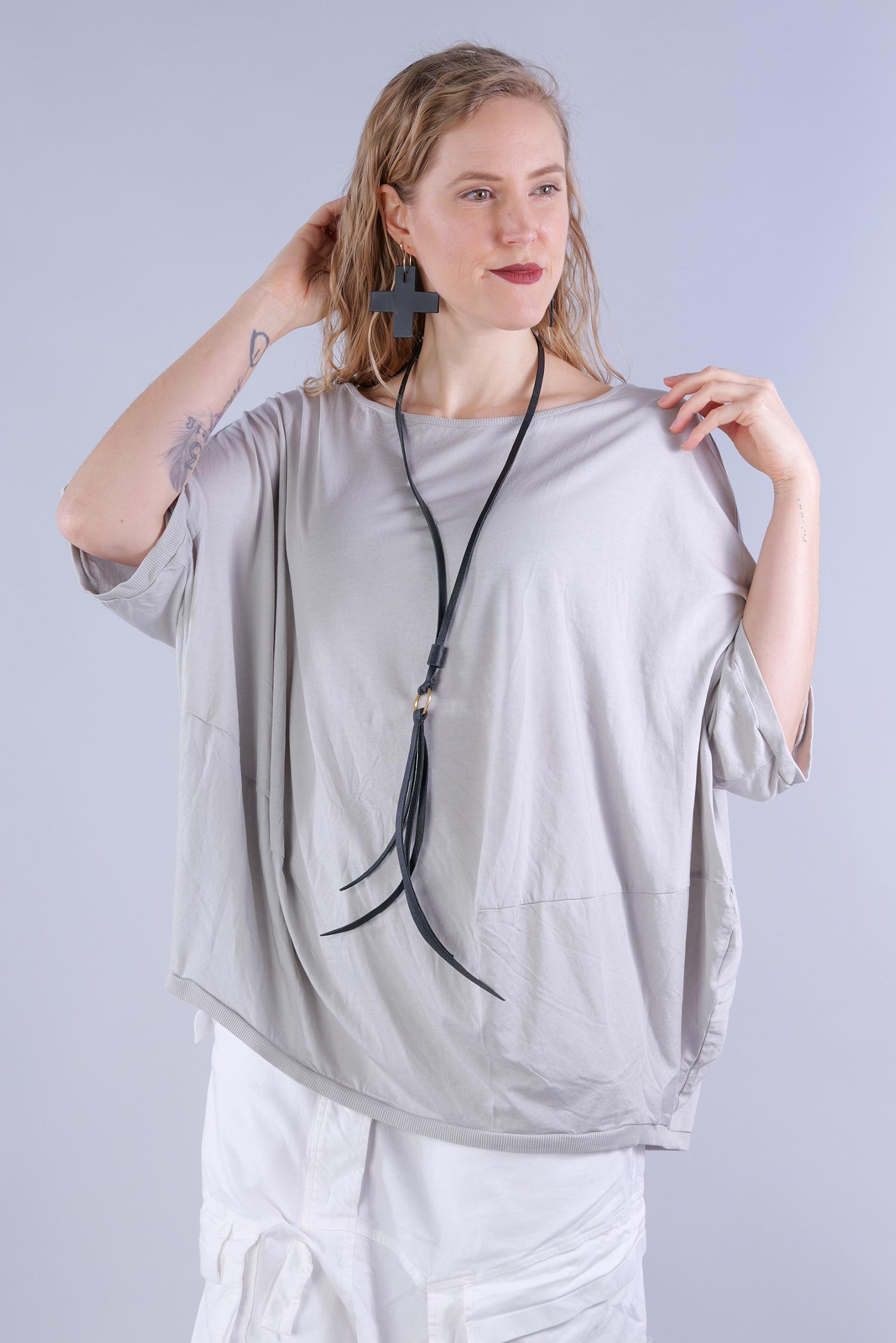 Oversize T-shirt - 1253260509 - grey