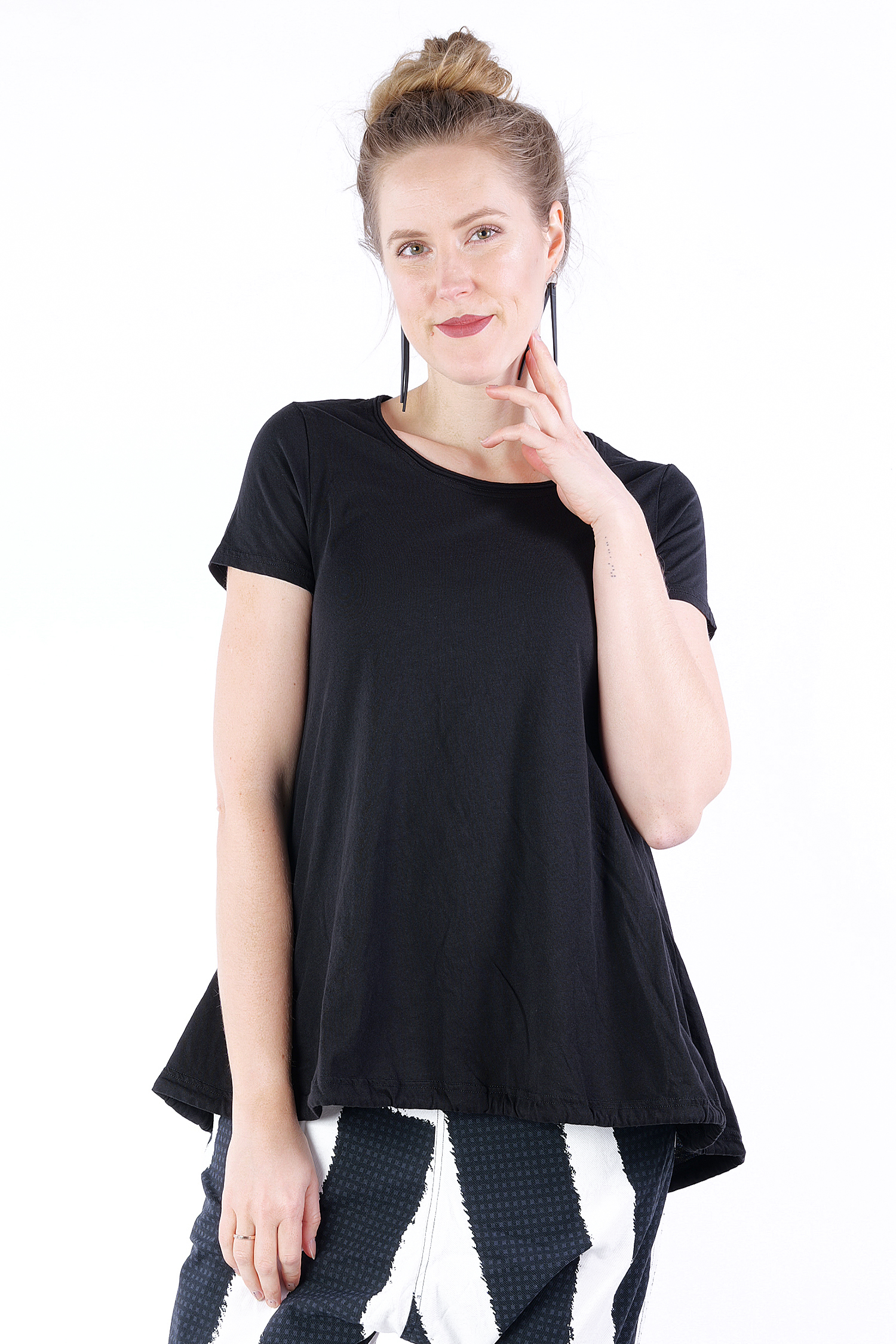 A-line T-shirt - 1253370523 - black