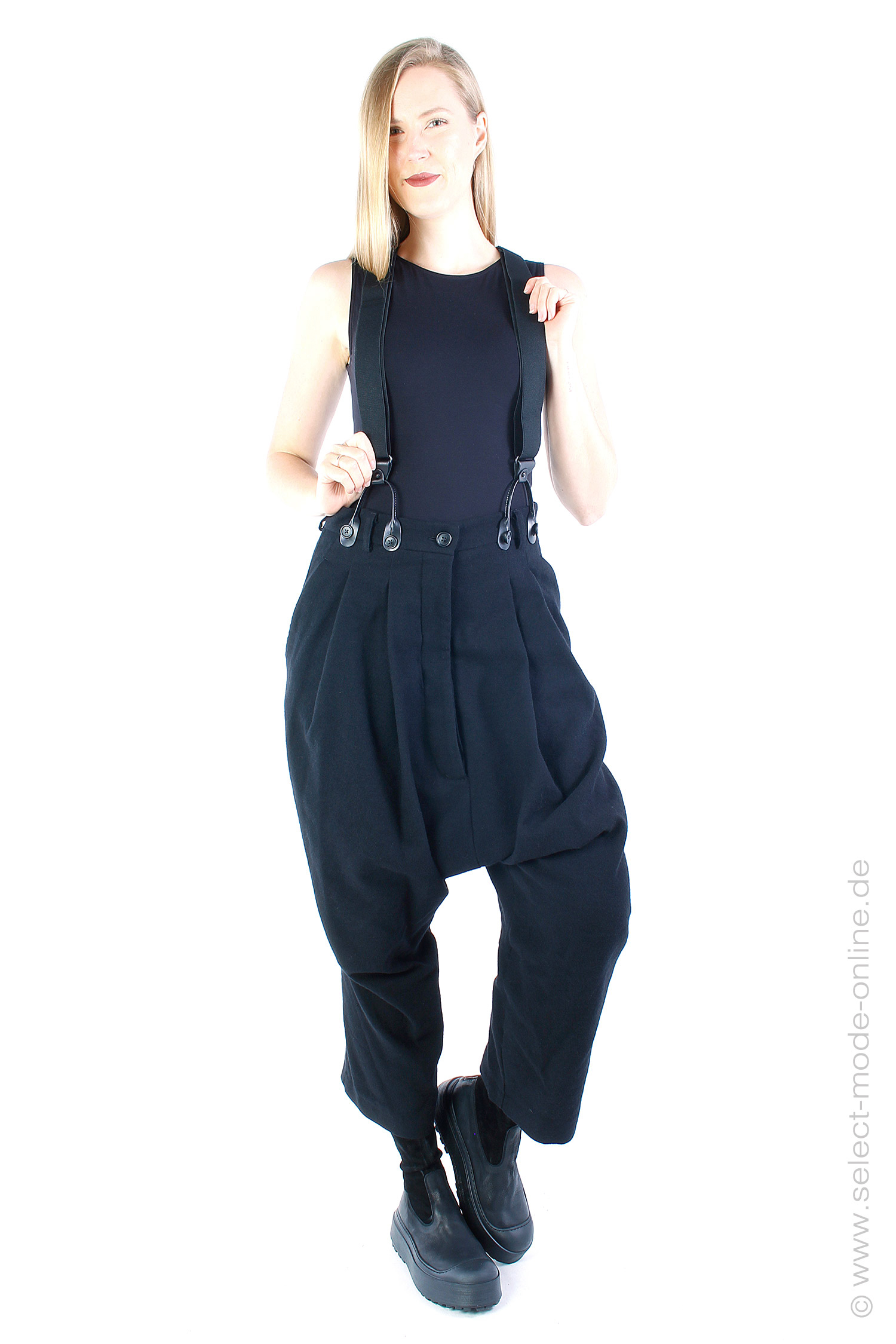 Womens dress pants with pockets and option for suspenders