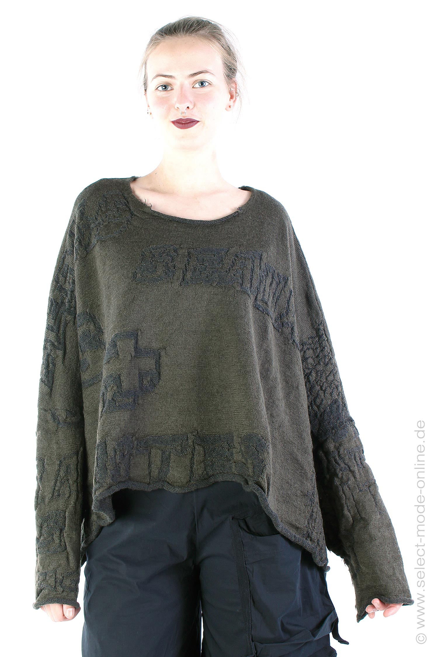 Virgin wool pullover - Jungle jacquard - 2243890702