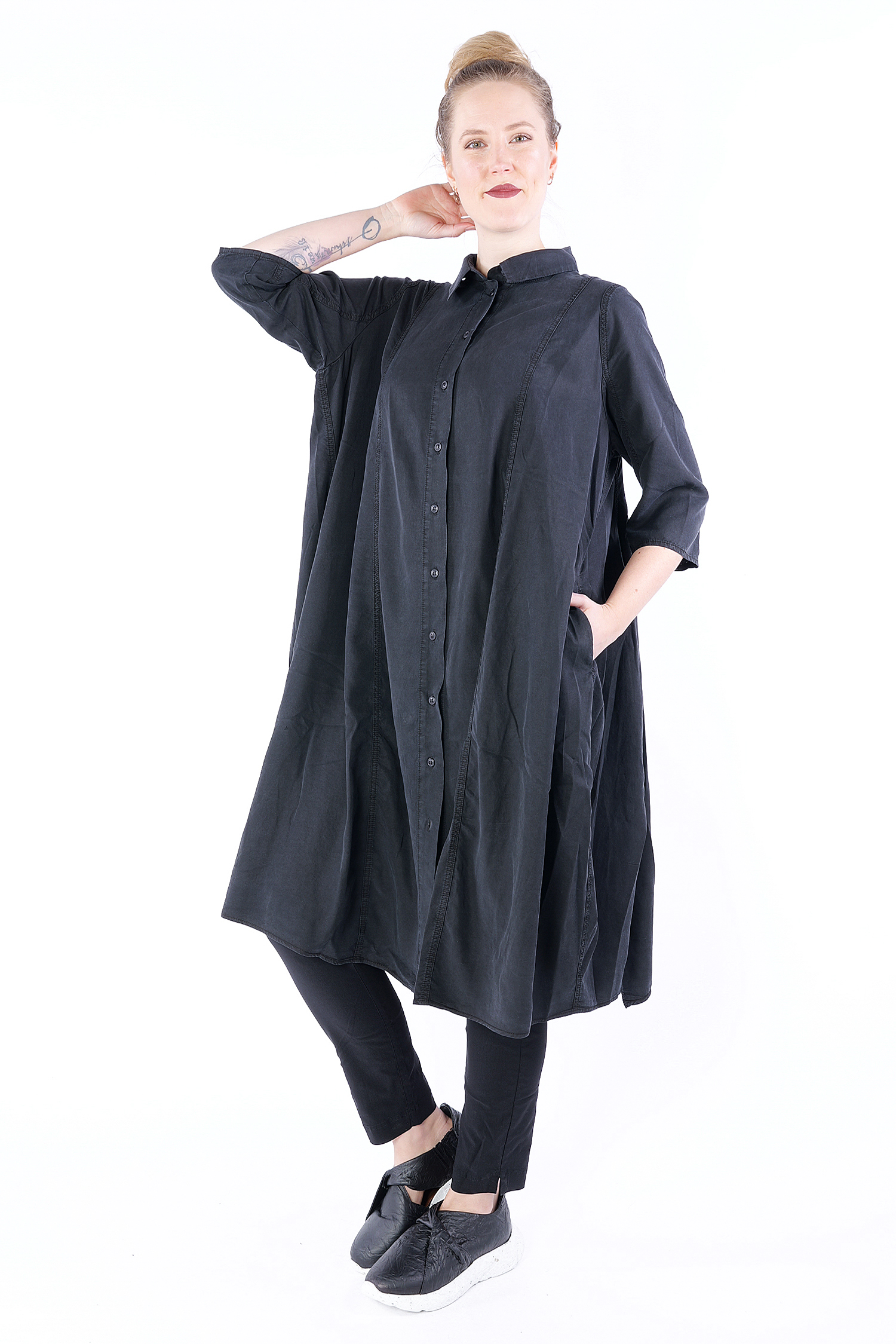 Long blouse dress - 1253200906 - black