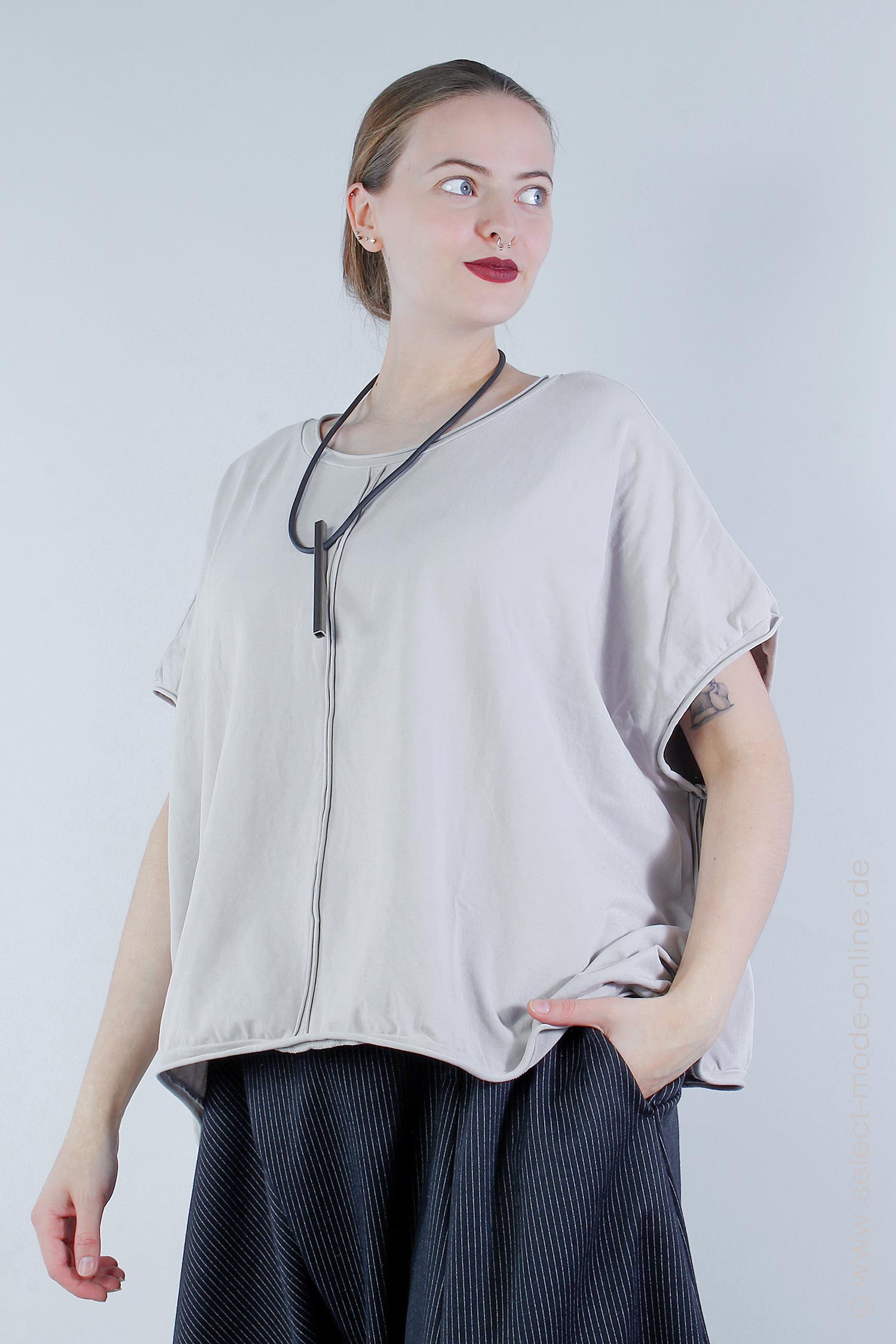 Oversize T-shirt - Kiesel - Hautlift