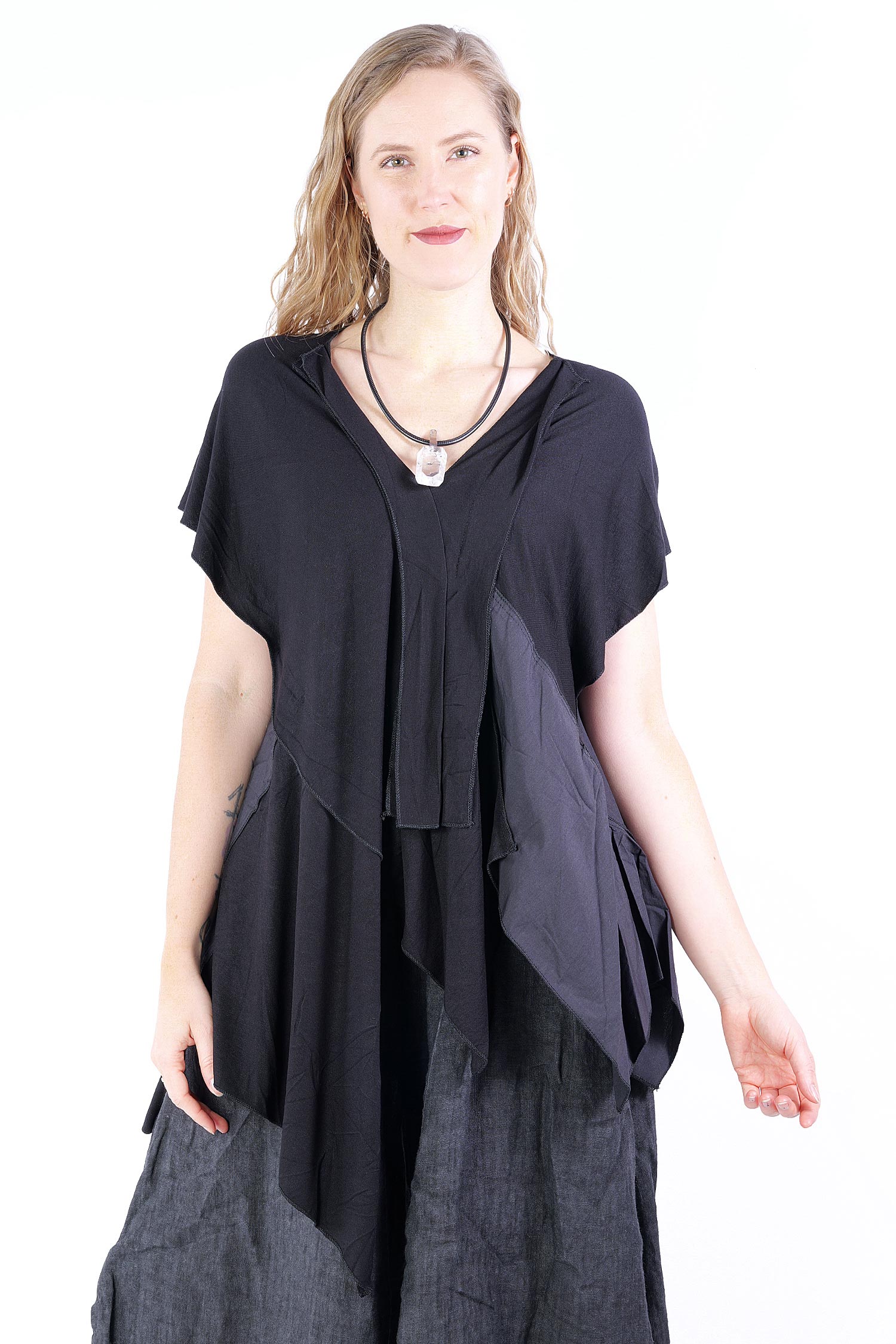 Detailed T-shirt - black - 25001