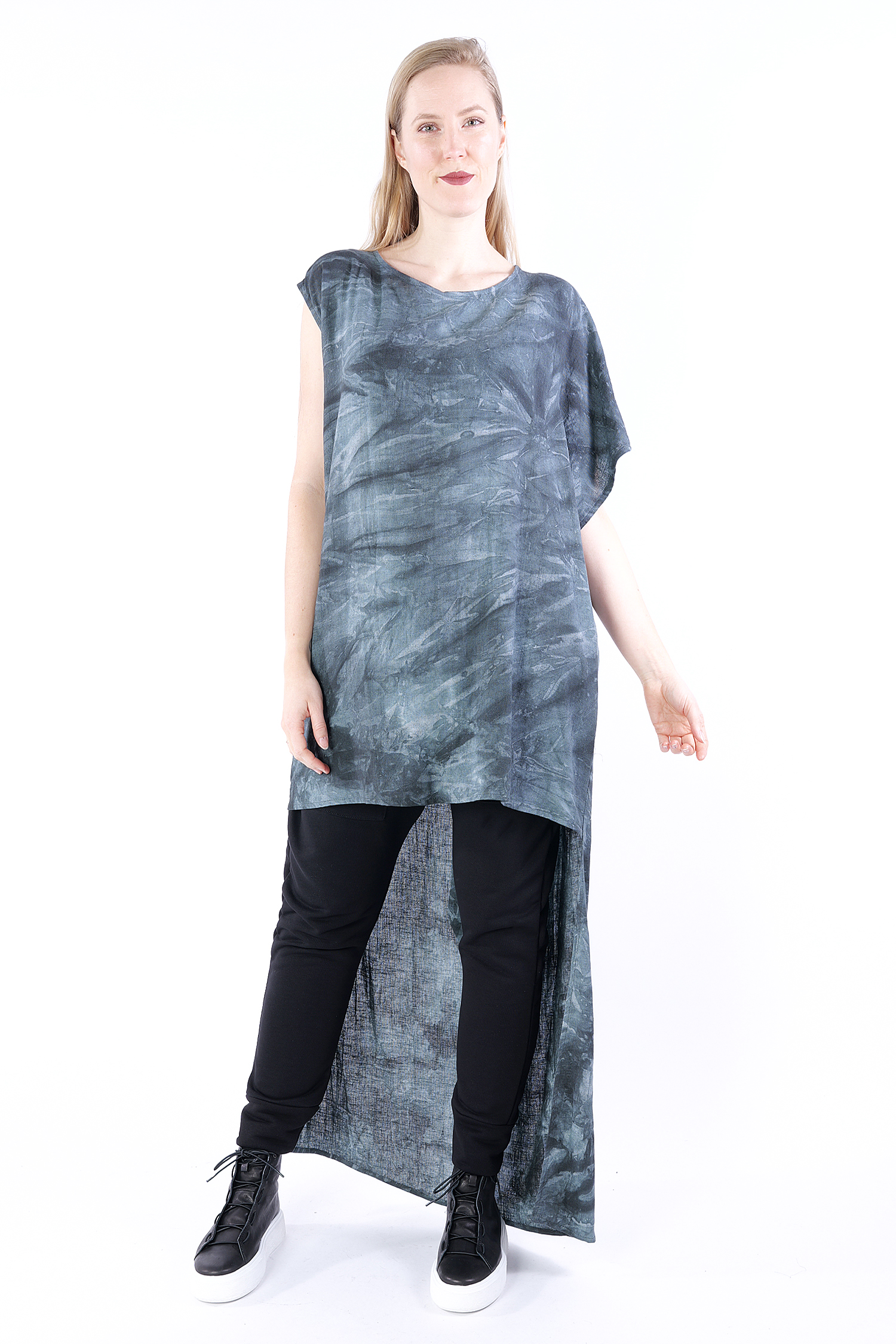 asymmetrical tunic - Black - W5095