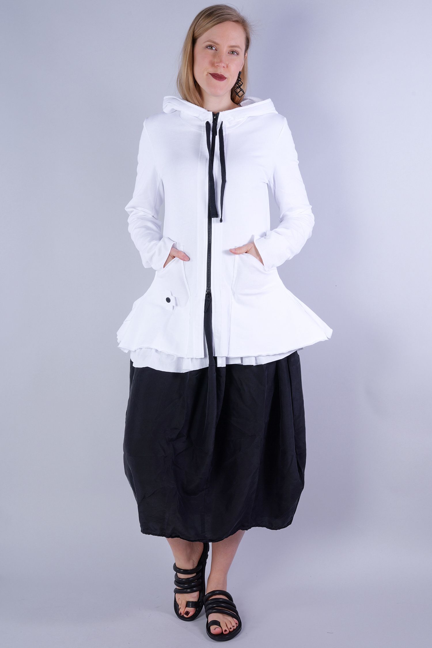 Long sweat jacket - White - 8047