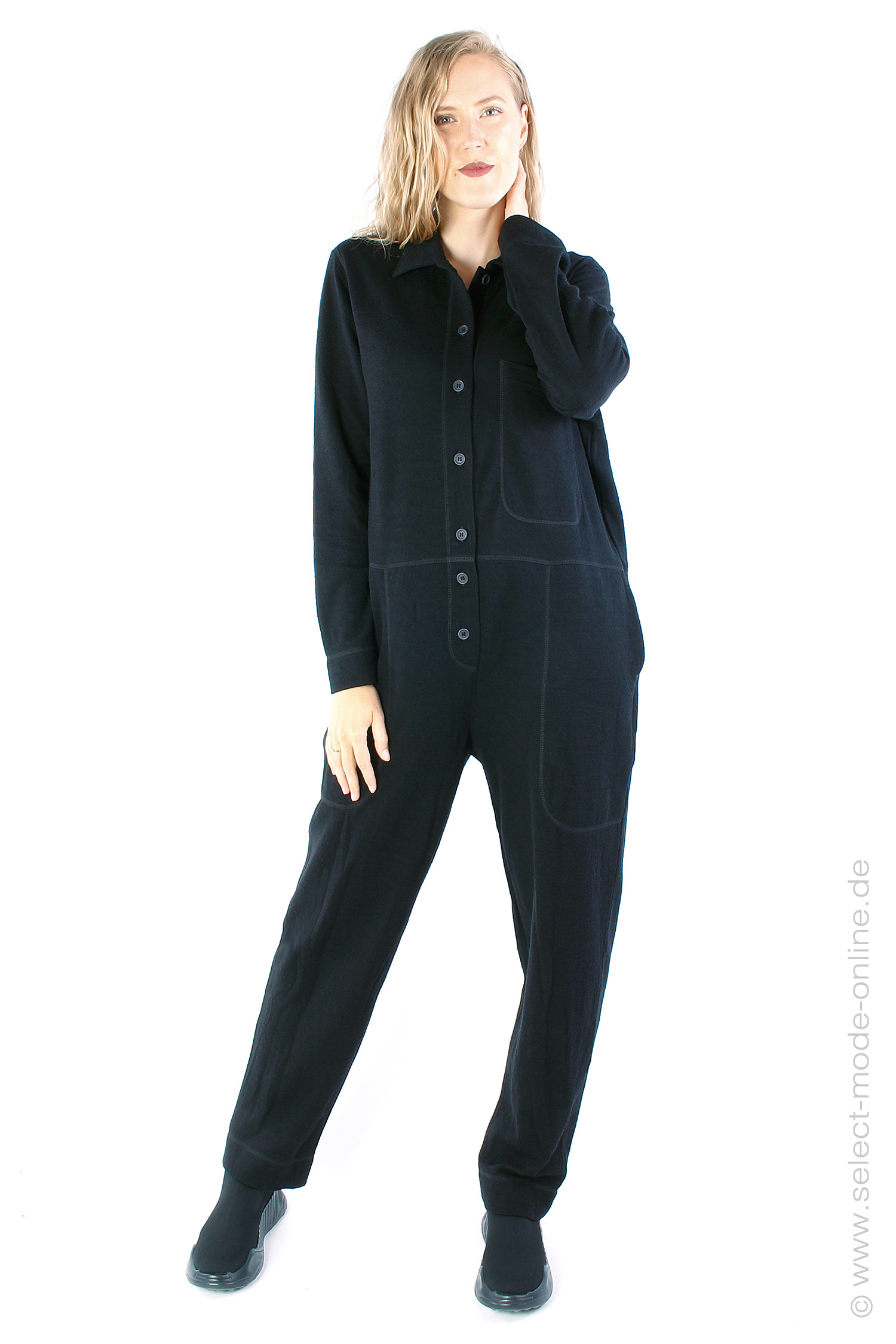 Merino jumpsuit - Black - 14015