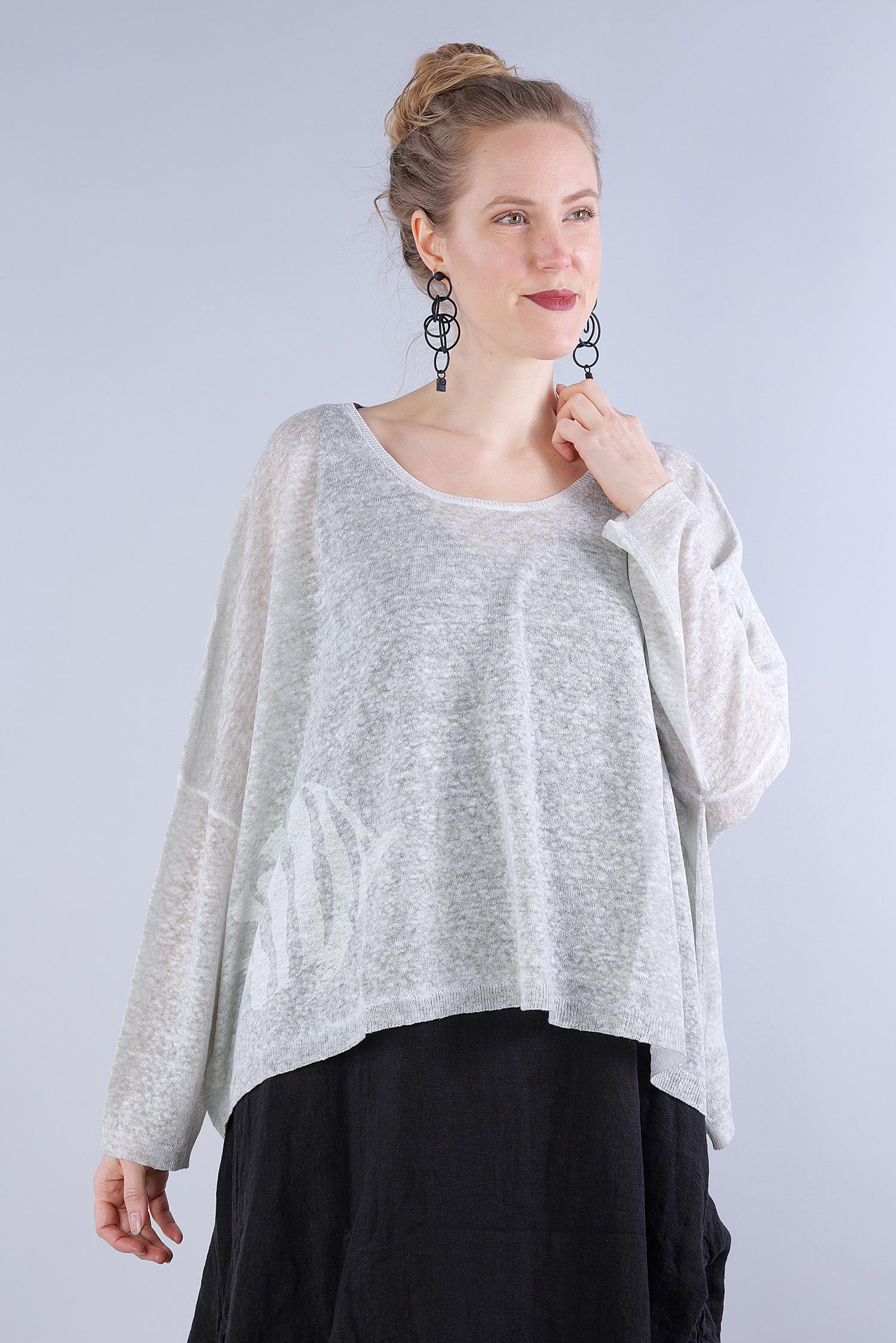 Feinstrickpullover - 1253500701 - grey cloud print