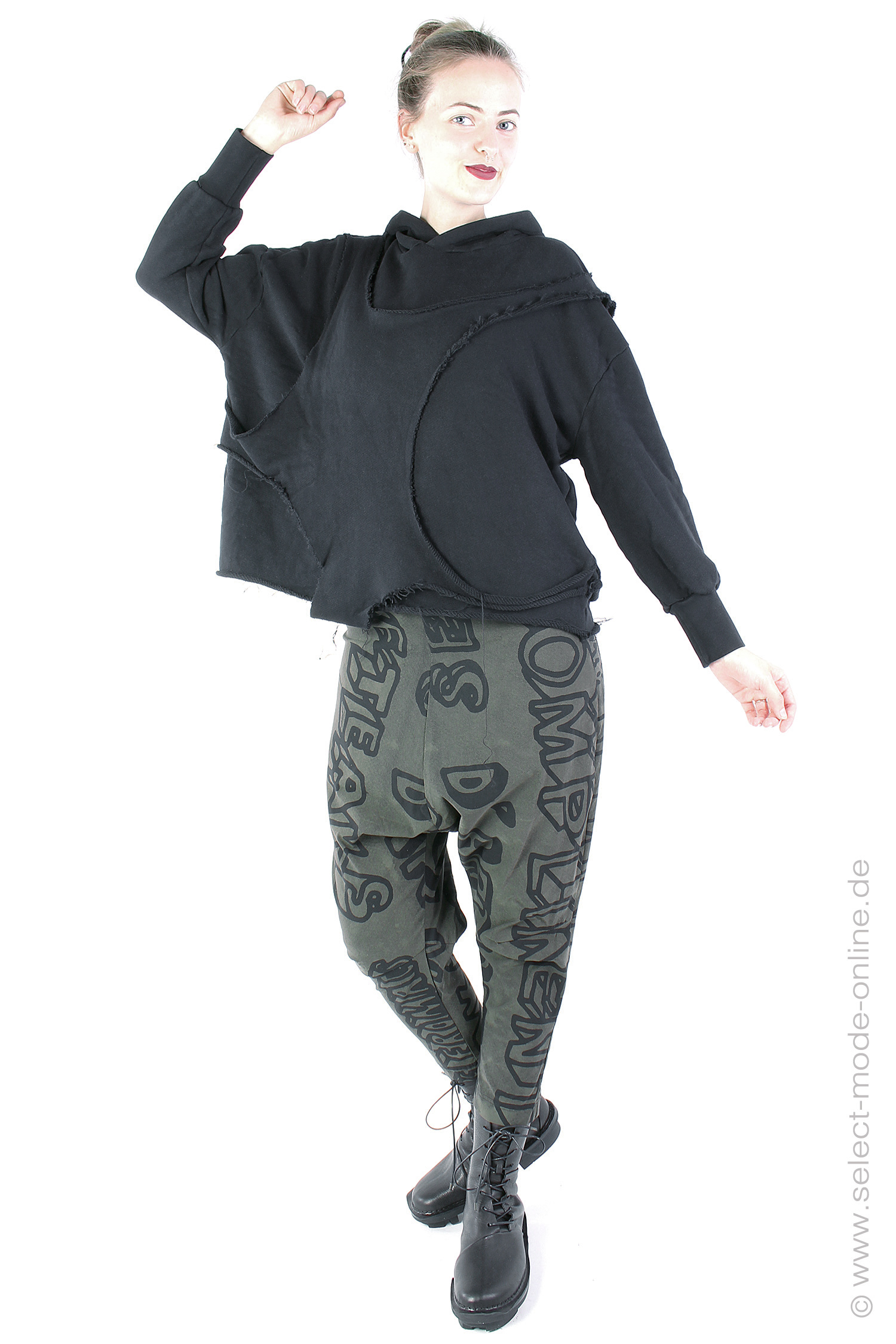 Ausgefallener Hoodie - Schwarz - SA2100