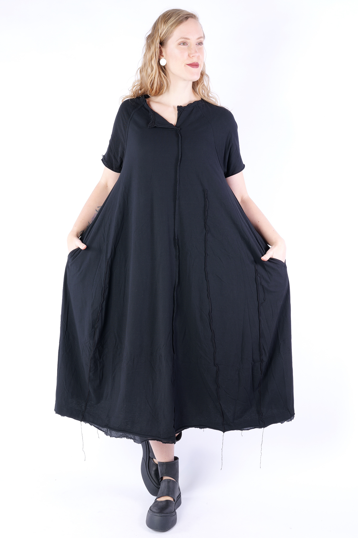 Tulip jersey dress - black - 1252560905