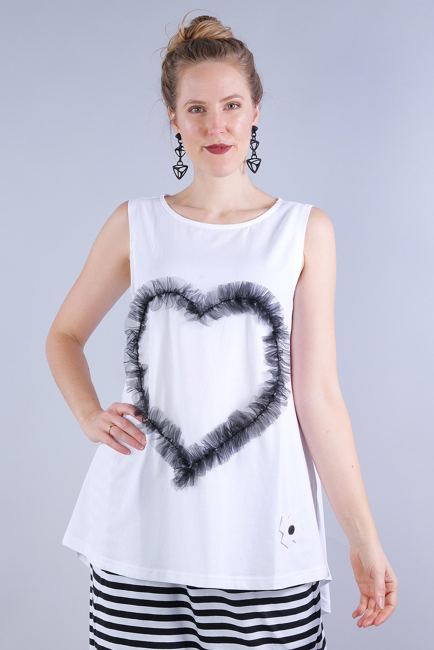 Top with heart - White - 5066