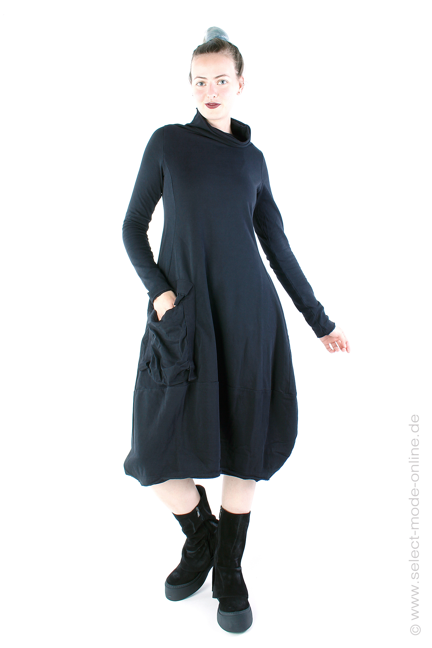 Tulip sweat dress - Black - 2243250906