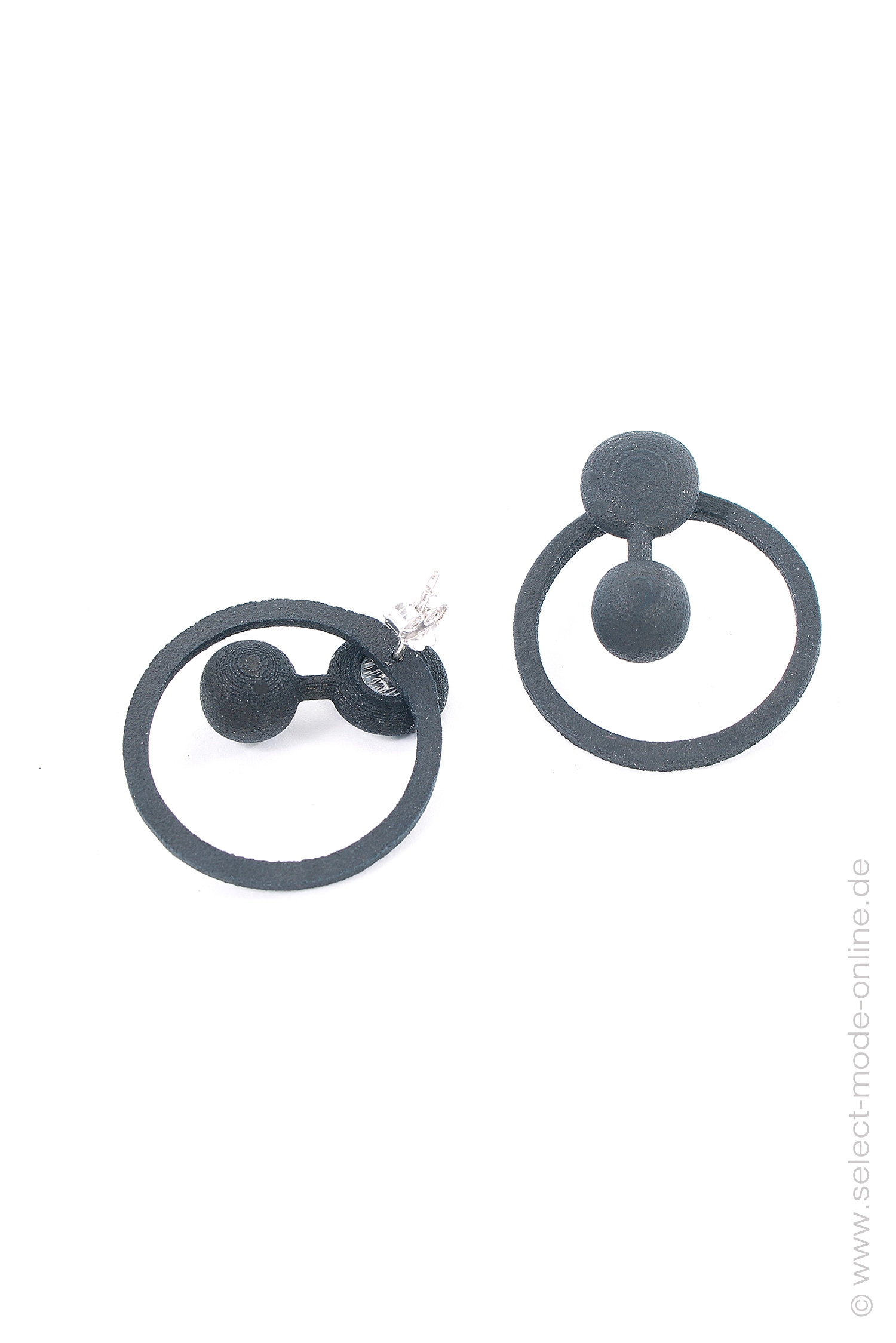 Earrings - Circle - black